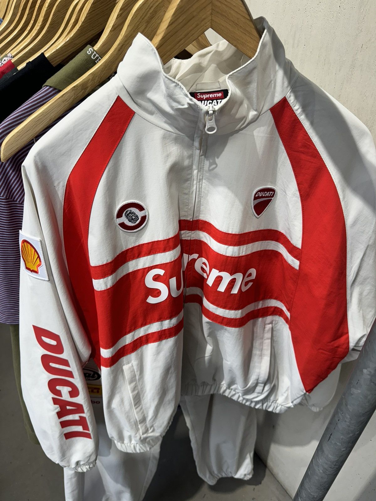 Ducati × Supreme Supreme Ducati Track Jacket Light Grey XXL