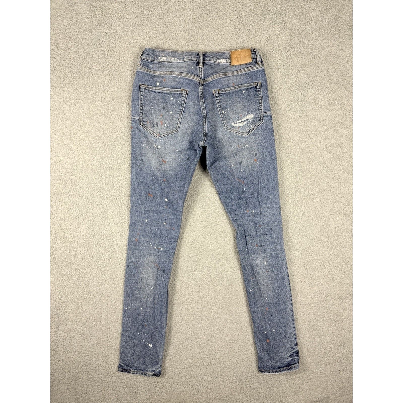 Purple Brand Purple Brand Jeans Men’s 31 Blue Splatter P001 Distress Moto Size US 31 - 2 Thumbnail