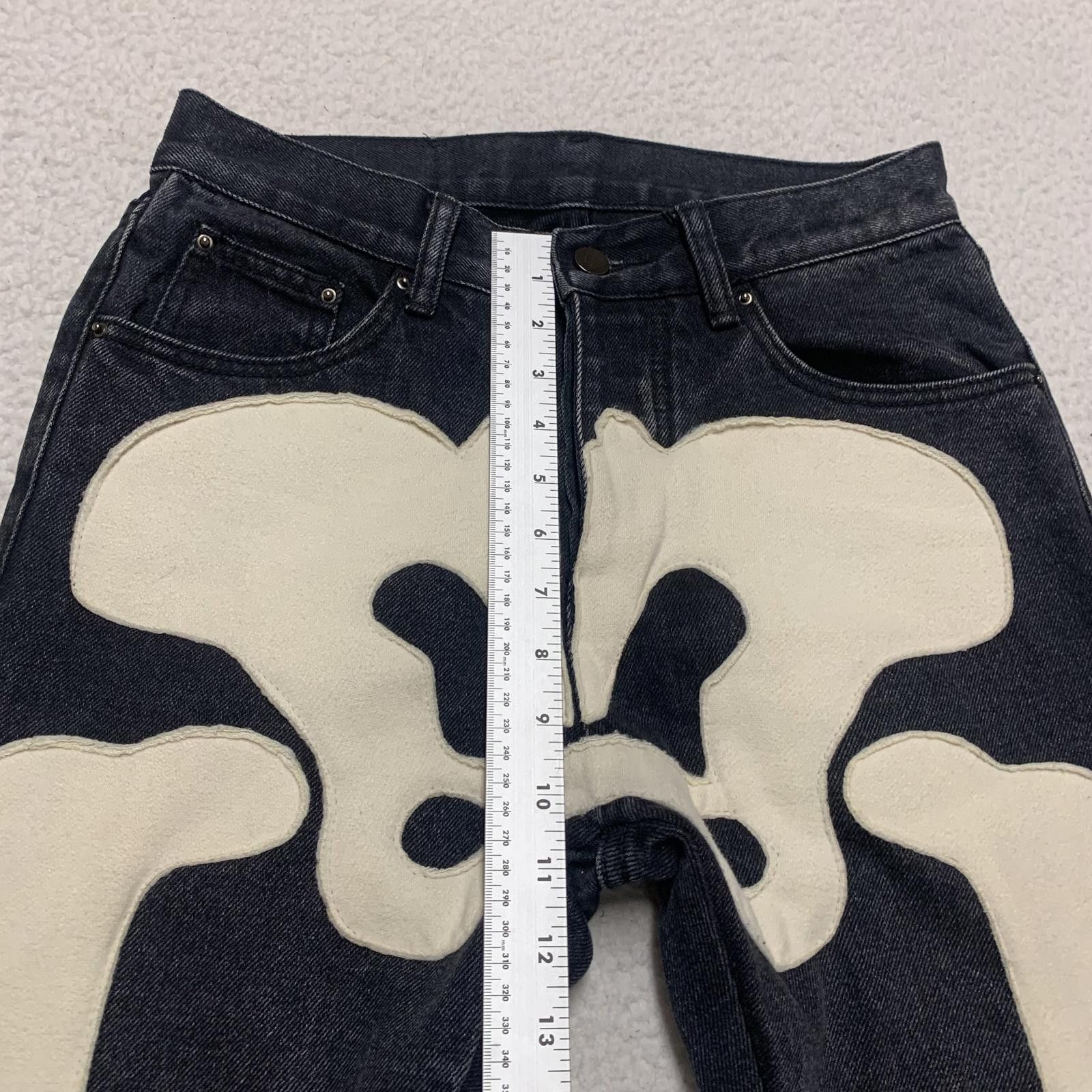 MNML MNML Men's Jeans Sz 28 Black Skull Graphic W28x34.5L Size US 28 / EU 44 - 7 Thumbnail