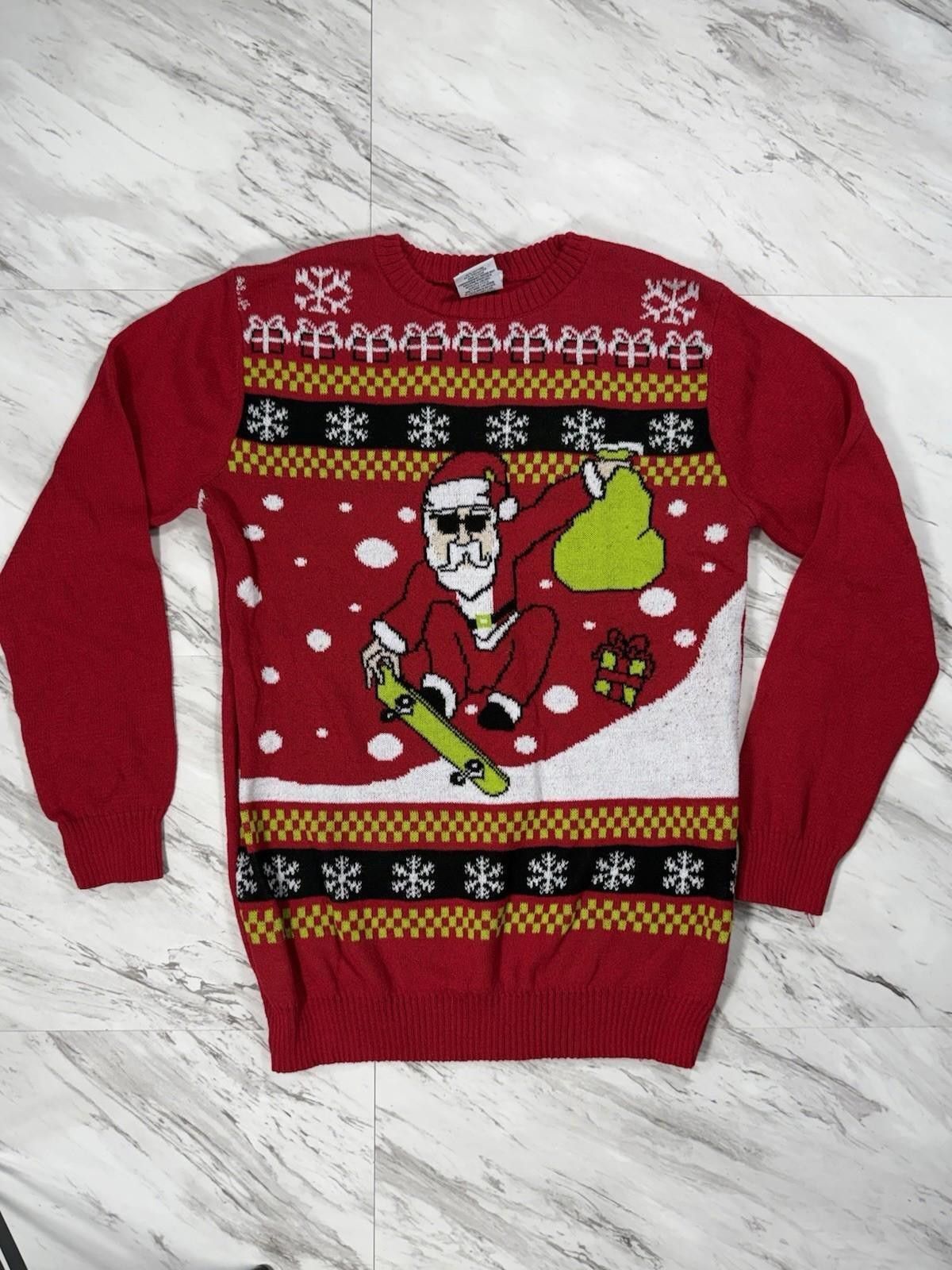 Other Well Worn Holiday Sweater Santa Snowboarding Red XL #8 Size US XL / EU 56 / 4 - 1 Thumbnail