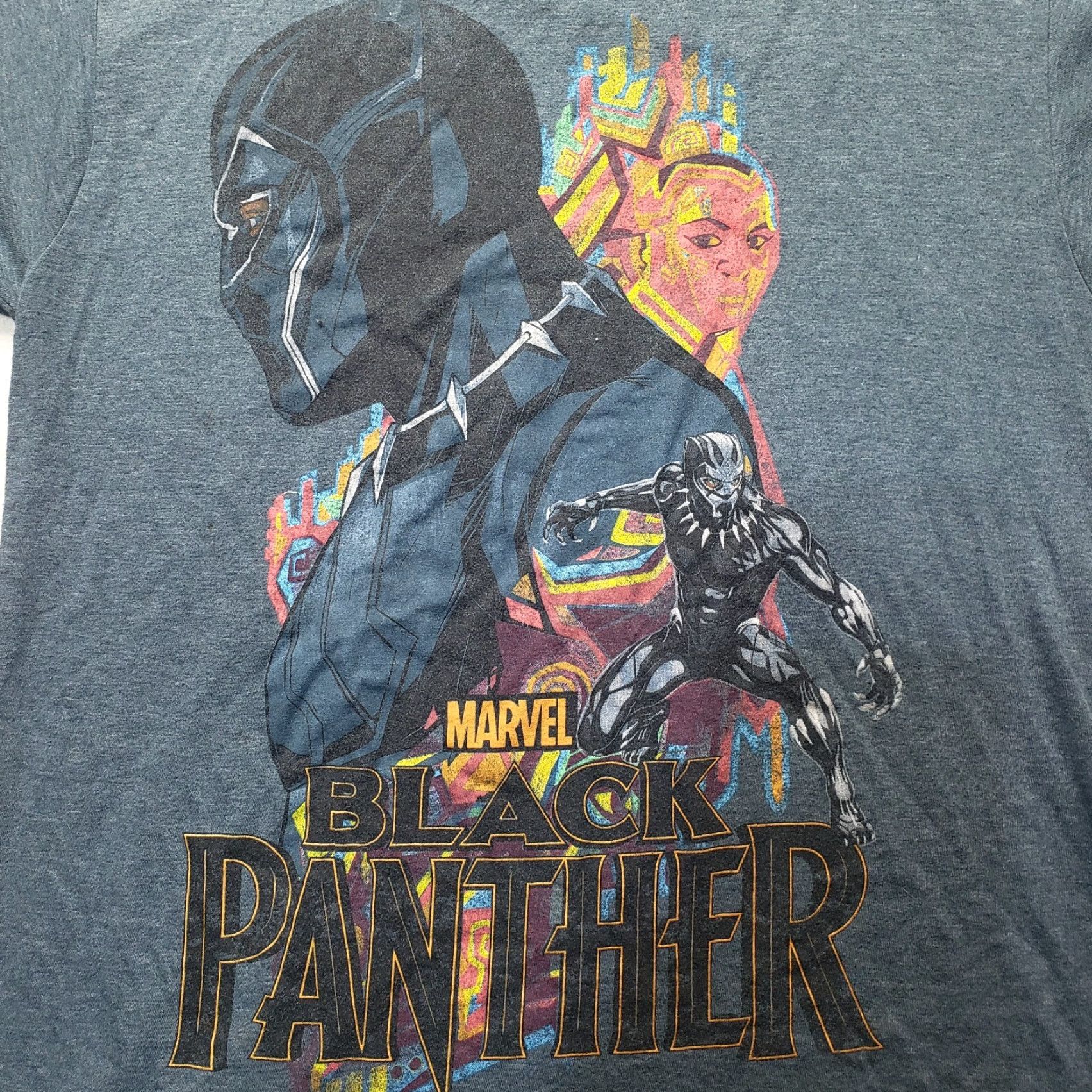 Vintage Marvel Shirt Men T-Shirt Gray Short Sleeve Crew Neck M Medium Product Image Panther Marvel Universe Movie Graphic Print Clothing Mens Size US M / EU 48-50 / 2 - 2 Thumbnail