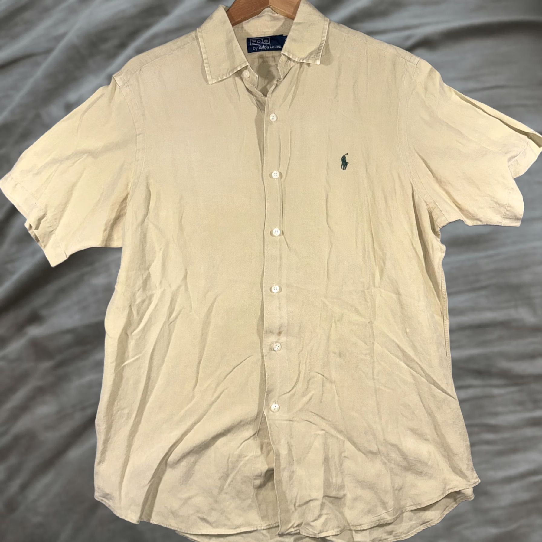 Polo Ralph Lauren Polo by Ralph Lauren Shirt Men's M Beige Linen Short Sleeve Button-Up Casual Size US M / EU 48-50 / 2 - 1 Thumbnail