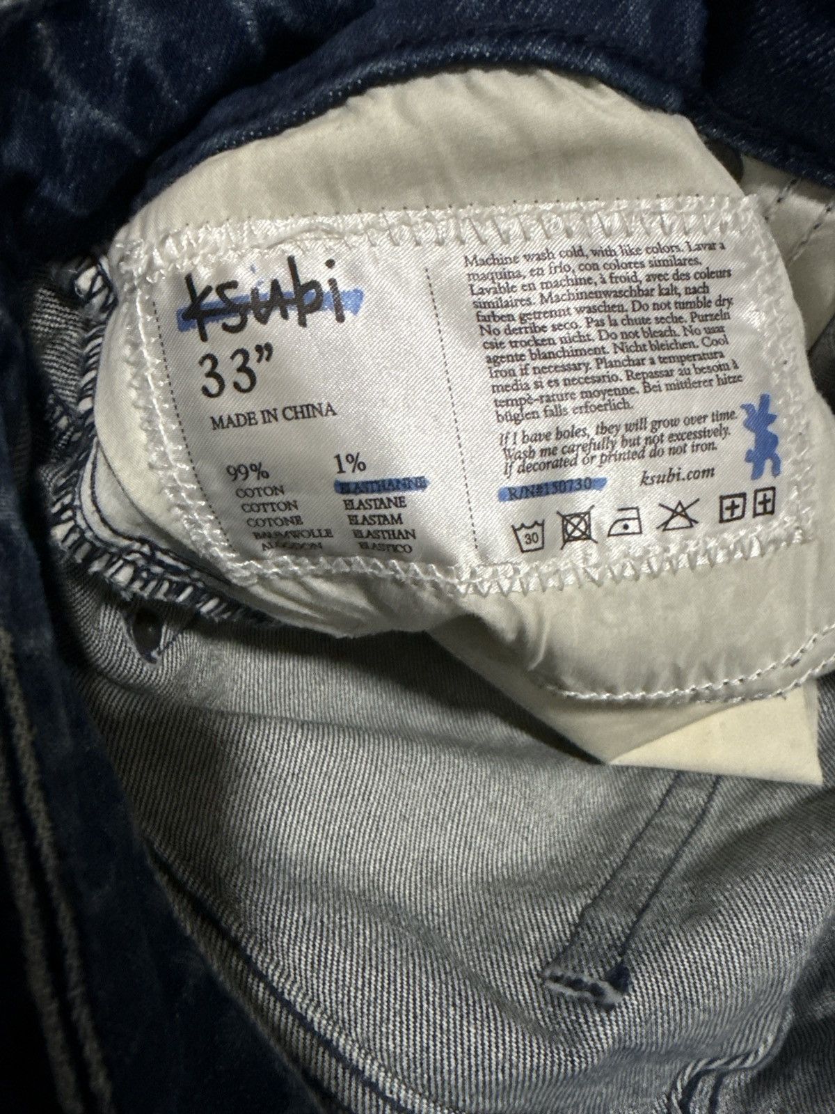 Ksubi Ksubi Van Winkle Style Hilite Trashed Blue Denim Size US 33 - 4 Thumbnail