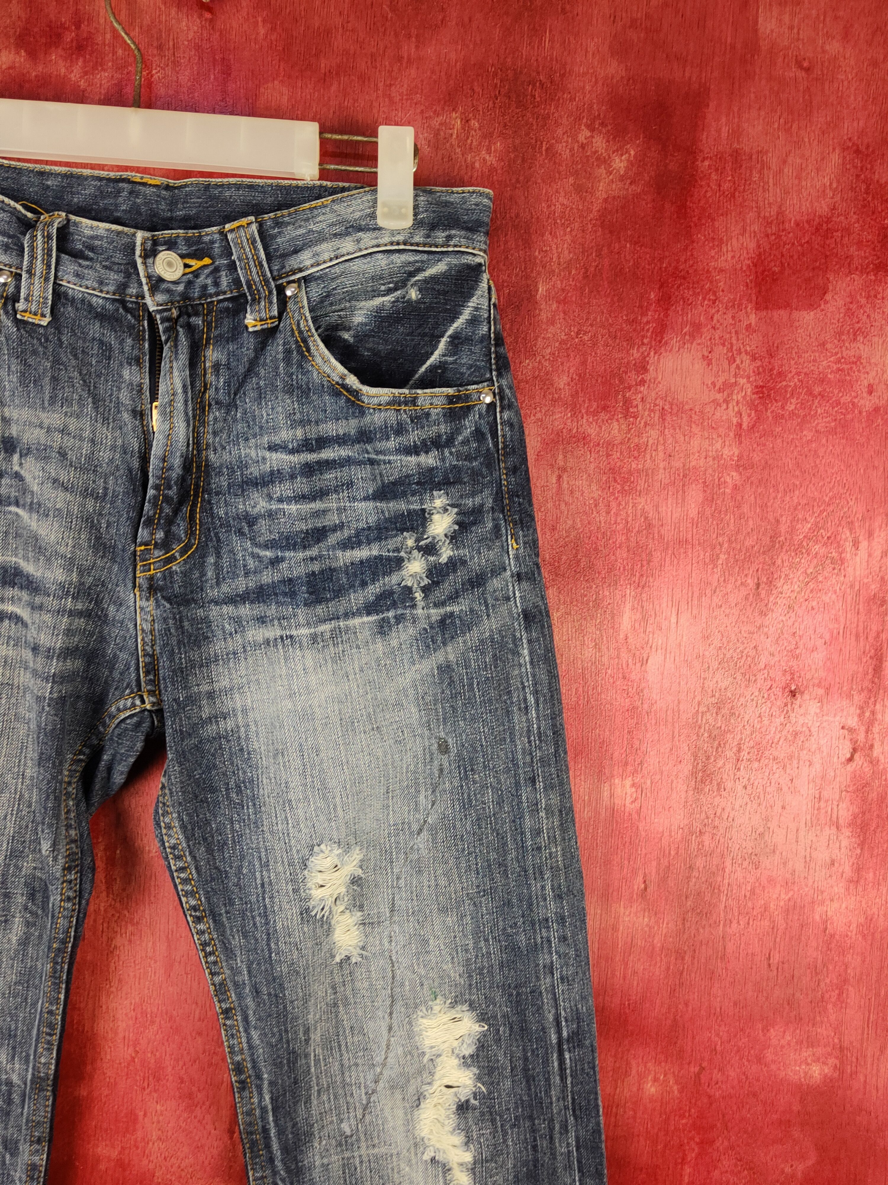 Japanese Brand Japan faded Distressed ripped jeans Denim #S1585 Size US 31 - 5 Thumbnail
