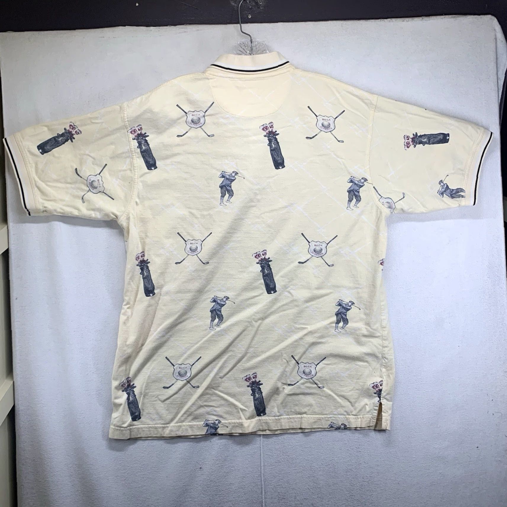 Vintage VINTAGE Boca Classics Golf Polo Shirt All Cotton Yellow, 90s Print, Short Sleeve, Regular Fit, Size L, Men Size US L / EU 52-54 / 3 - 2 Thumbnail