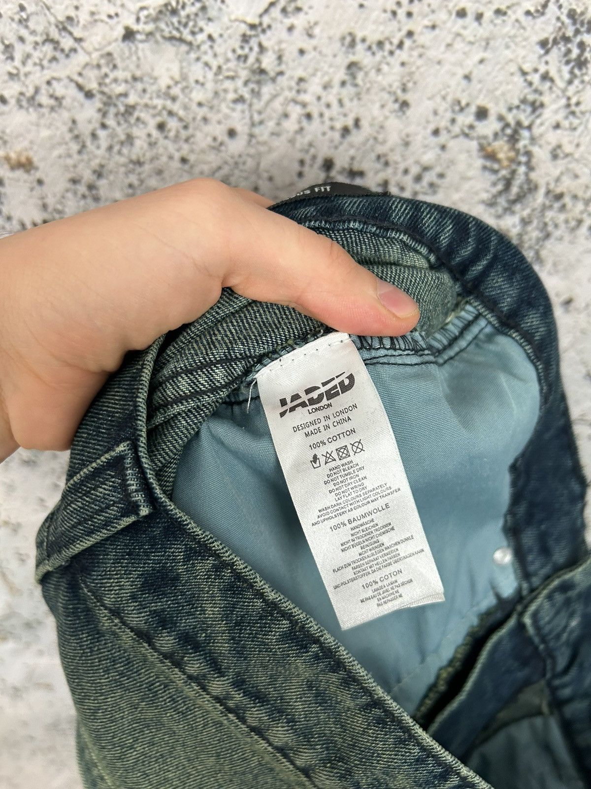 Jaded London Vintage Jaded London Colossus Fit Thrashed Blue Green Denim Size US 30 / EU 46 - 8 Thumbnail
