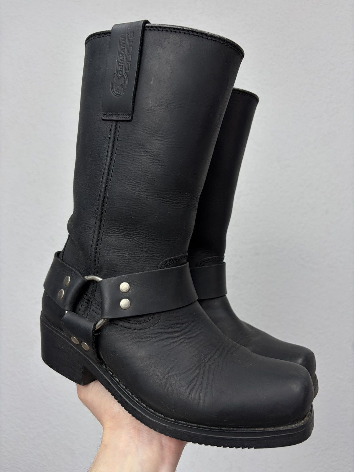If Six Was Nine Vintage Italian AS 98 Rick Owens Style Leather Biker Boots Size US 7 / IT 37 - 1 Thumbnail