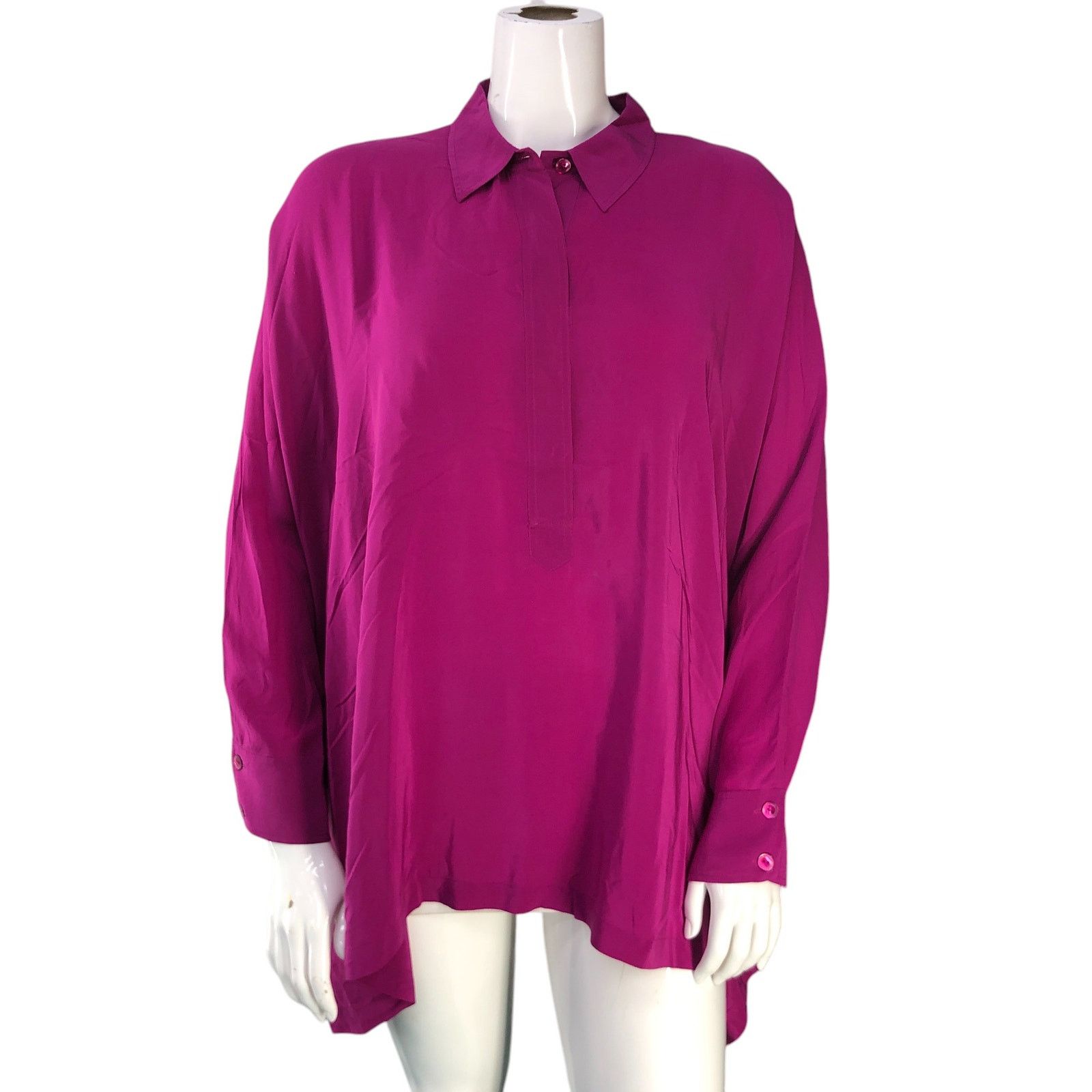 Eileen Fisher Eileen Fisher Size M Tunic Top Hi Low Popover Silk TINY FLAW Size M / US 6-8 / IT 42-44 - 11 Thumbnail