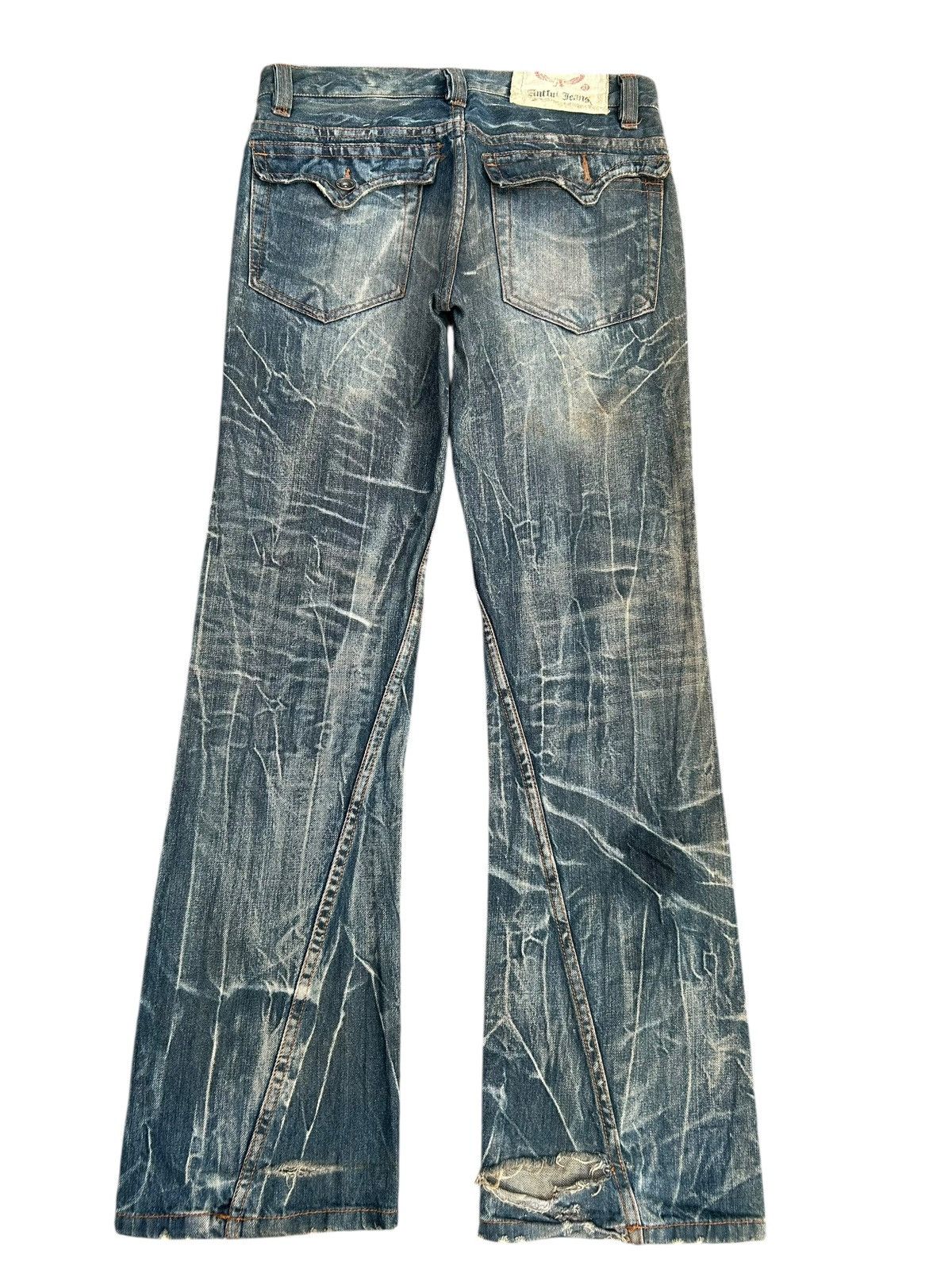 Kapital FLARE Antful Jeans Japanese Distressed Dirty Denim Jeans Size US 32 / EU 48 - 2 Thumbnail