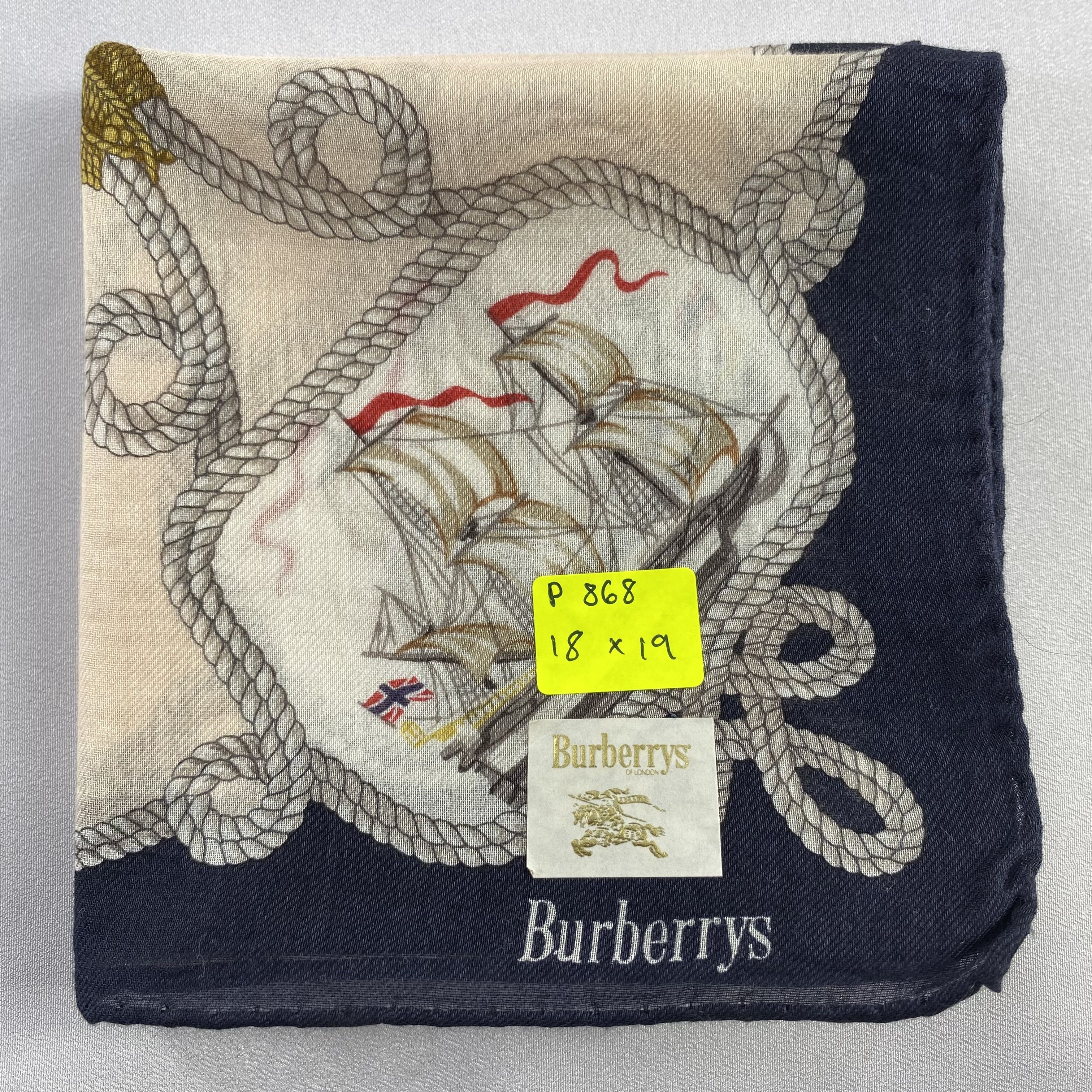 Burberry × Vintage NWT Burberry Handkerchief / Neckerchief / Bandana-P868 Size ONE SIZE - 5 Thumbnail