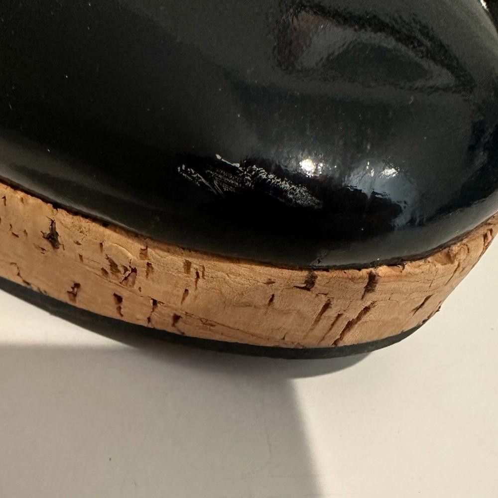 Yves Saint Laurent Yves Saint Laurent Black Patent Slingback Cork Wedge 40 Size US 9 / IT 39 - 8 Thumbnail