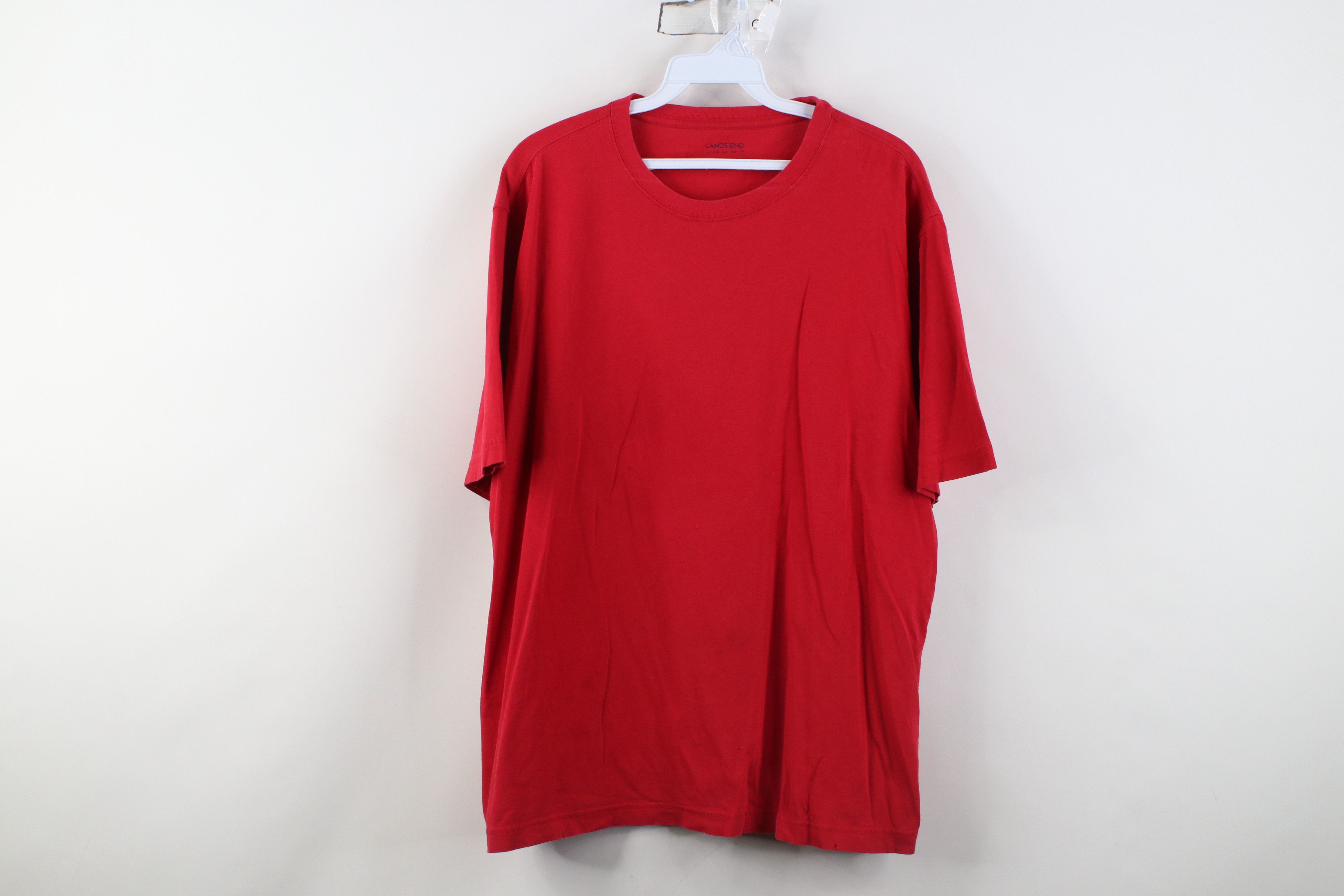 Lands' End Vintage Y2K Lands End Blank Short Sleeve Cotton T-Shirt Red Size US L / EU 52-54 / 3 - 1 Thumbnail