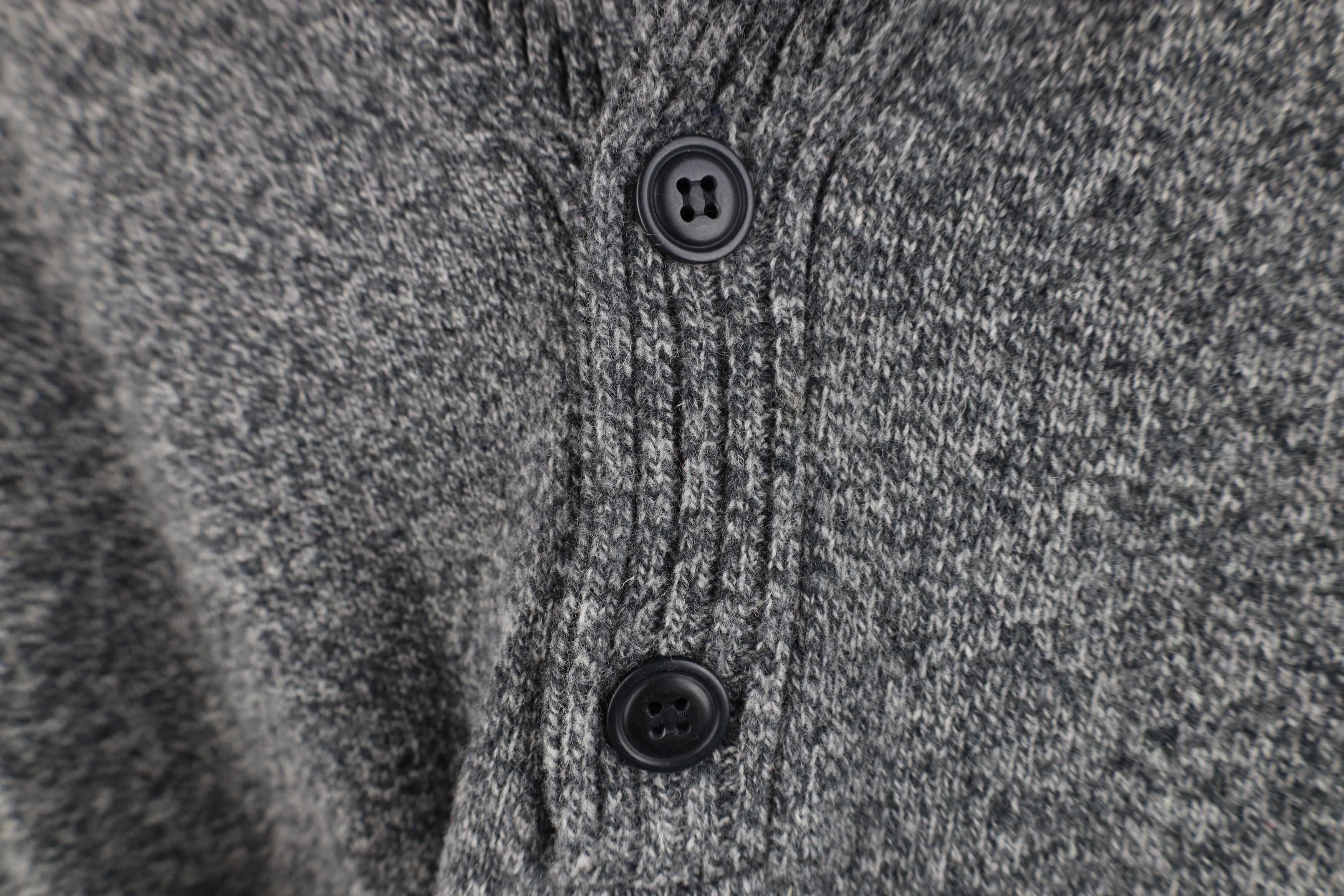 J.Crew J Crew Lambswool Knit Henley Shawl Sweater Heather Gray Size US L / EU 52-54 / 3 - 4 Thumbnail