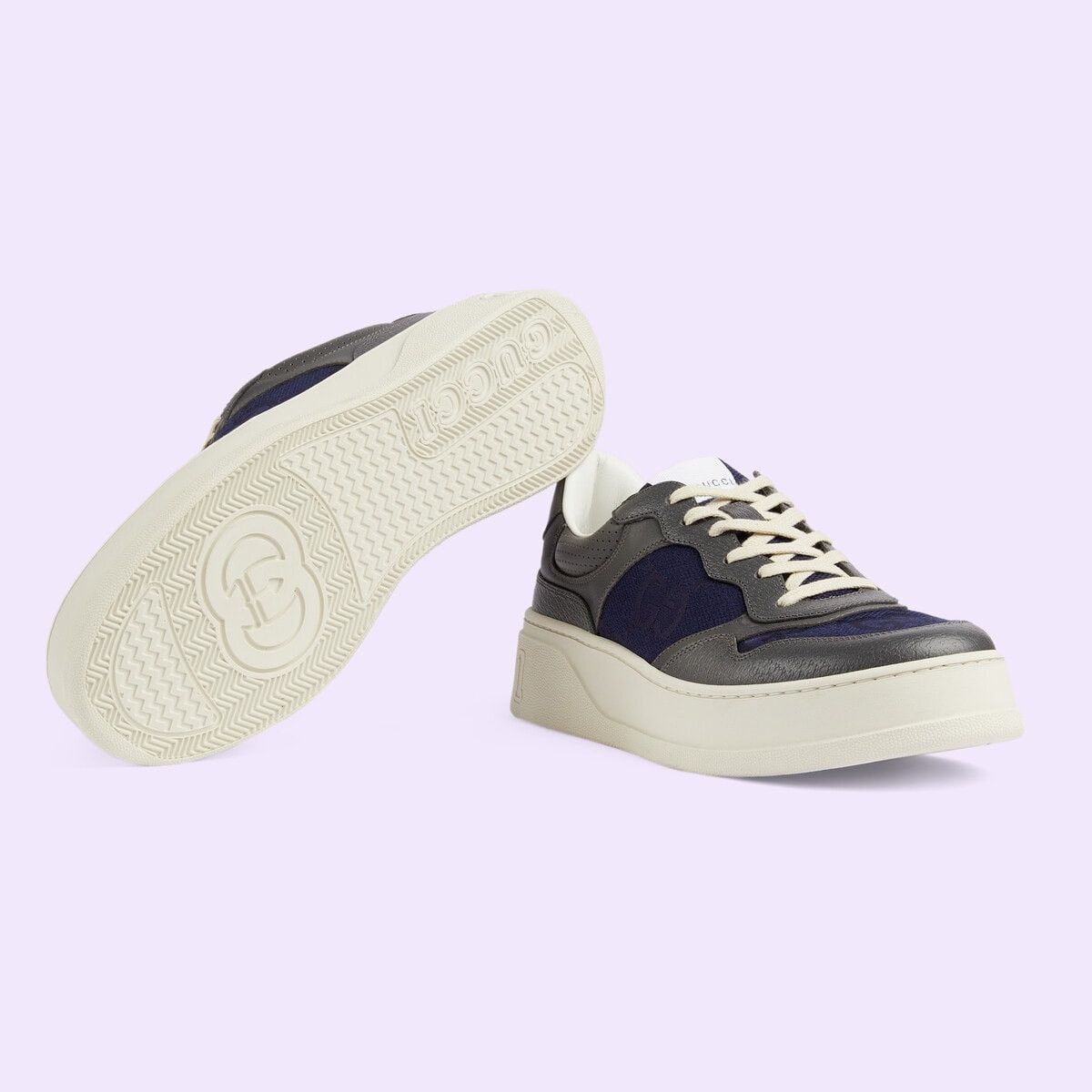 Gucci o1mt1gz0425 Men's Lace-Up Sneakers in Grey & Blue Size US 15 / EU 48 - 5 Thumbnail