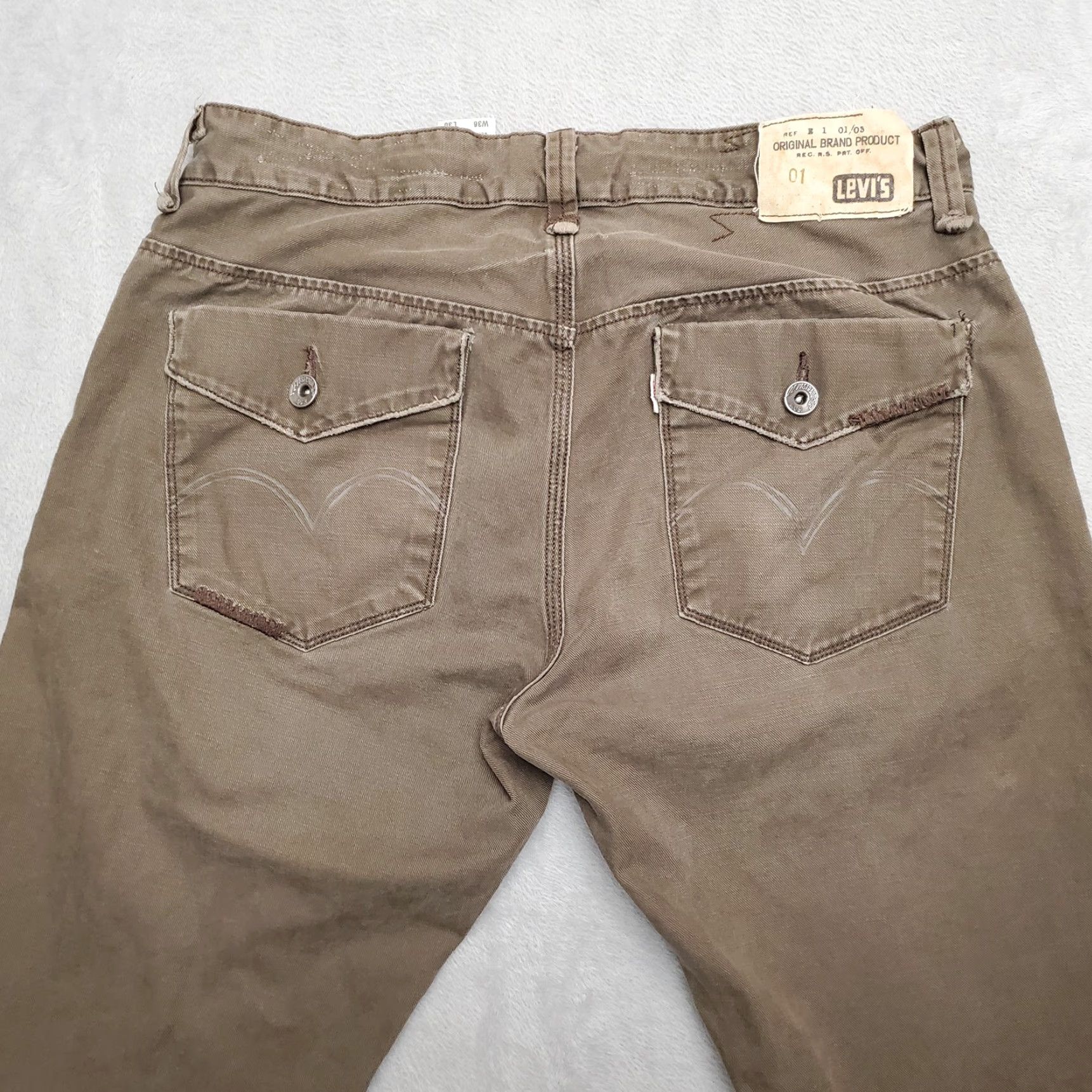 Levi's VINTAGE Levi's Pants Mens 36x30 Twill Slim Brown 5-Pocket Levis Button Pocket 90s Y2K Casual Mens Size US 36 / EU 52 - 7 Thumbnail
