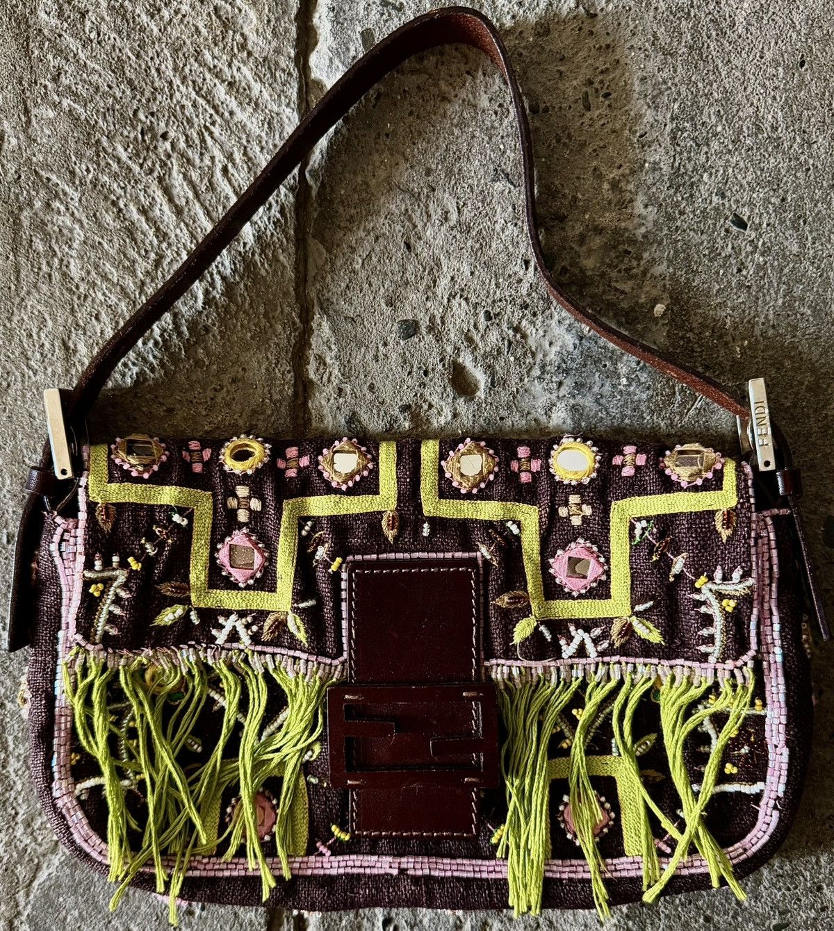 Fendi Fendi - Karl Lagerfeld - 2000's Beaded Fringe - Baguette Bag Size ONE SIZE - 10 Thumbnail