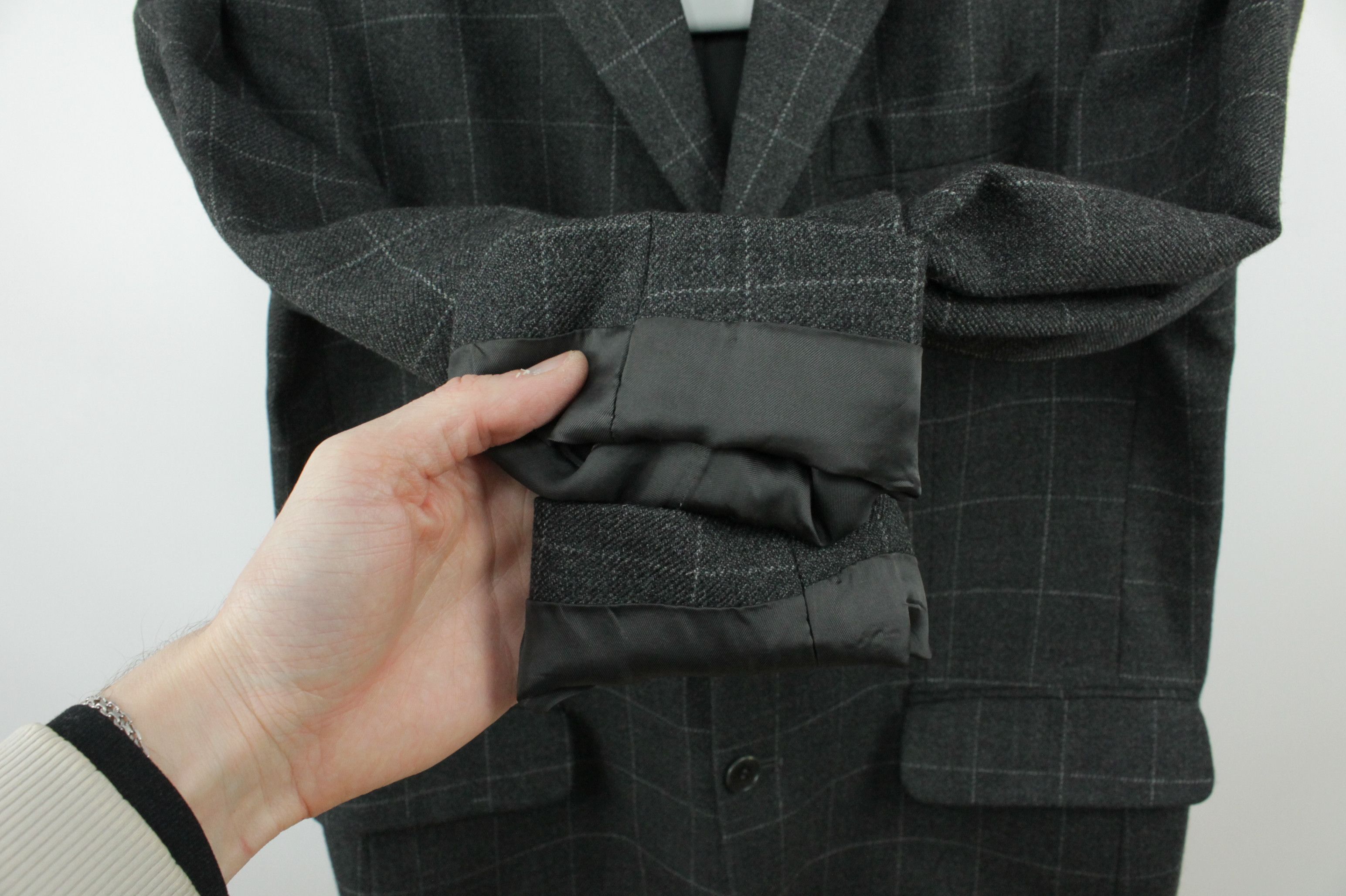 Yves Saint Laurent VTG Yves Saint Laurent Checked Flannel Wool Blazer Jacket Size US L / EU 52-54 / 3 - 6 Thumbnail