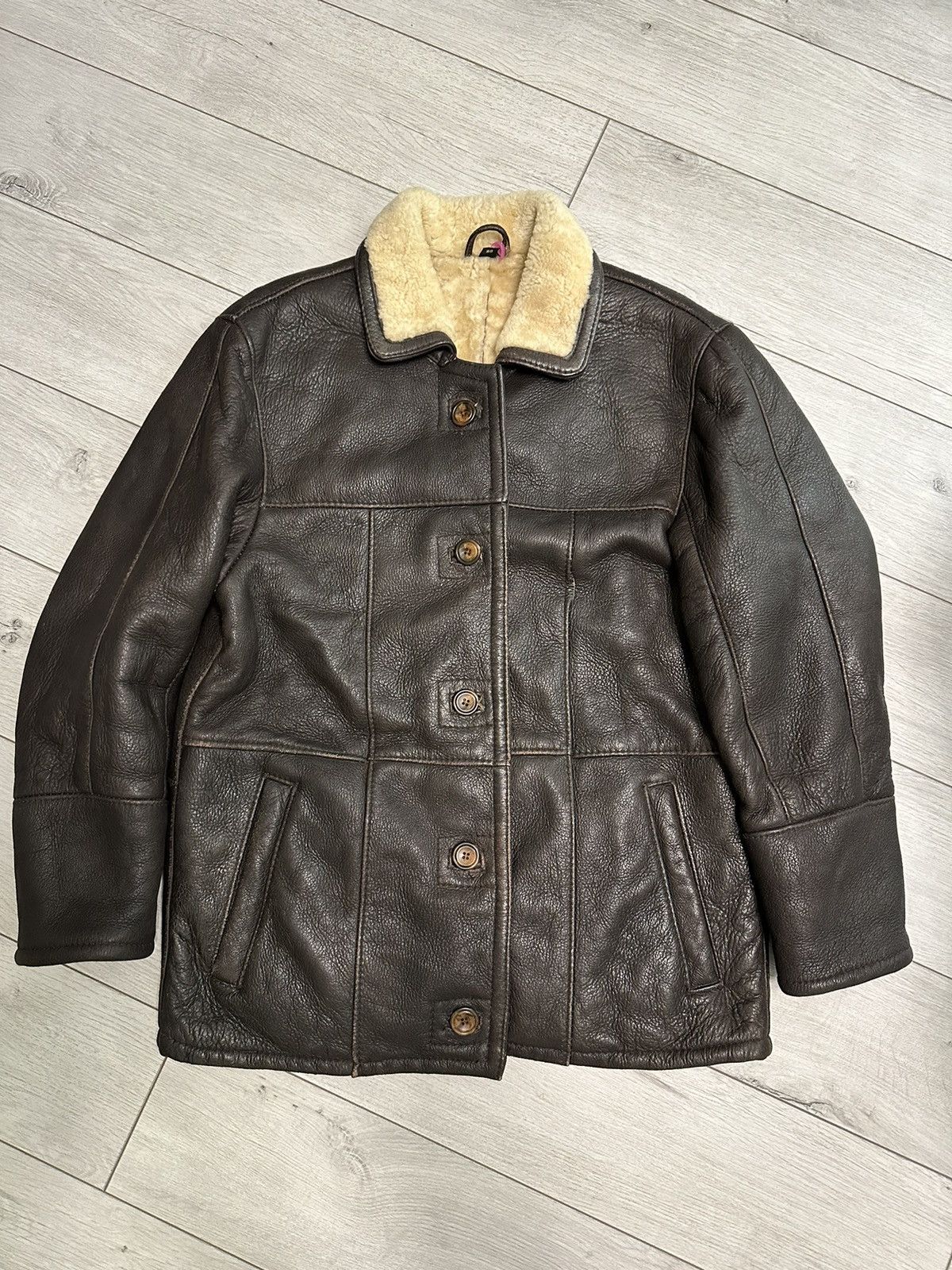 image of Retro Jacket x Sheepskin Coat Vintage Sheepskin Coat Winter in Brown, Men's (Size Large)