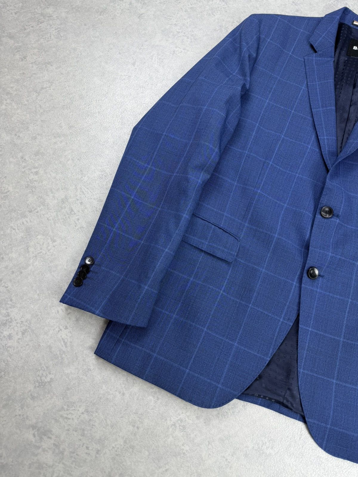 Hugo Boss Hugo Boss Blazer 44R 54 Blue Check Wool Men’s Size 44R - 3 Thumbnail