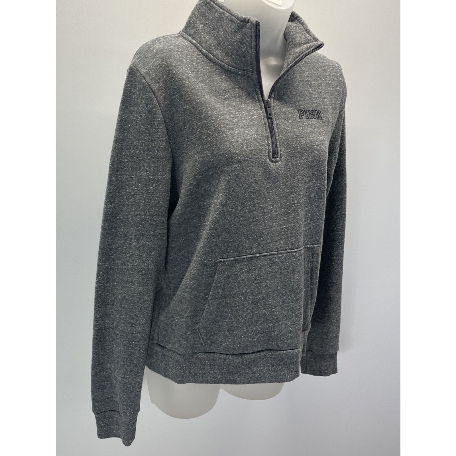 Pink PINK Grey 1/4 Zip sweatshirt victorias secret medium Size M / US 6-8 / IT 42-44 - 4 Thumbnail