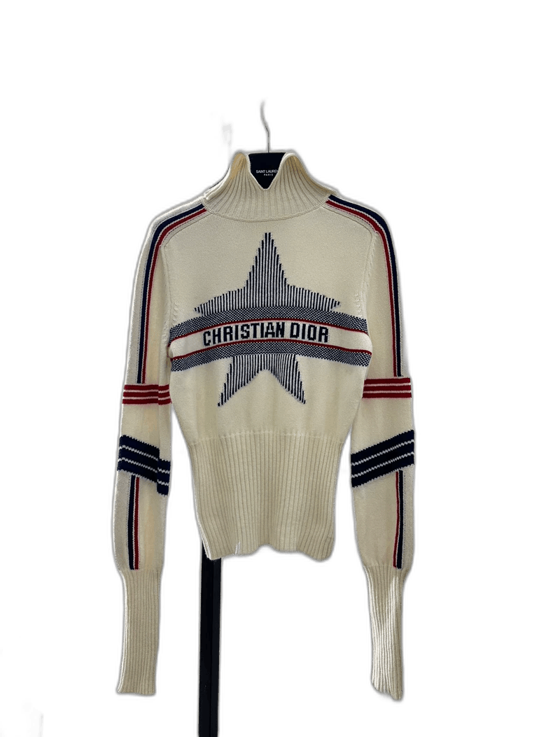 Dior Dior Lucky Star Knit Long Sleeve Sweater Size L / US 10 / IT 46 - 1 Thumbnail