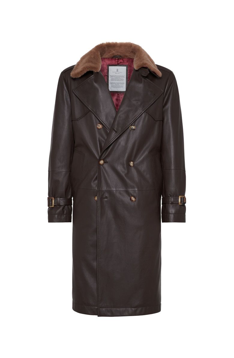 Brunello Cucinelli o1w1db11225 Padded Calfskin Trenchcoat in Brown Size US S / EU 44-46 / 1 - 1 Thumbnail