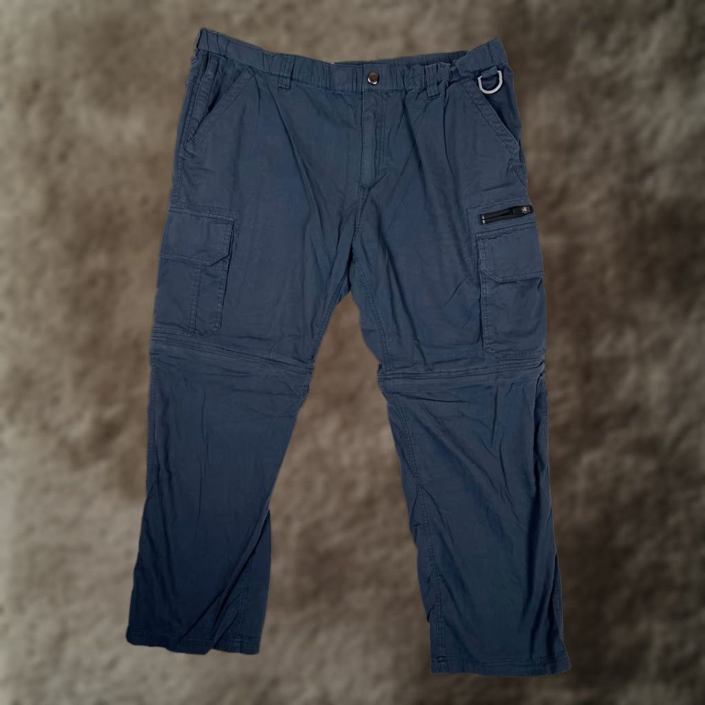 Vintage VINTAGE BC Clothing Cargo Pants Men 2XL Blue 30 Inseam Cotton Blend Nylon Straight Relaxed Belted Convertible 90s Nature Sports Pants Size US 39 - 1 Thumbnail