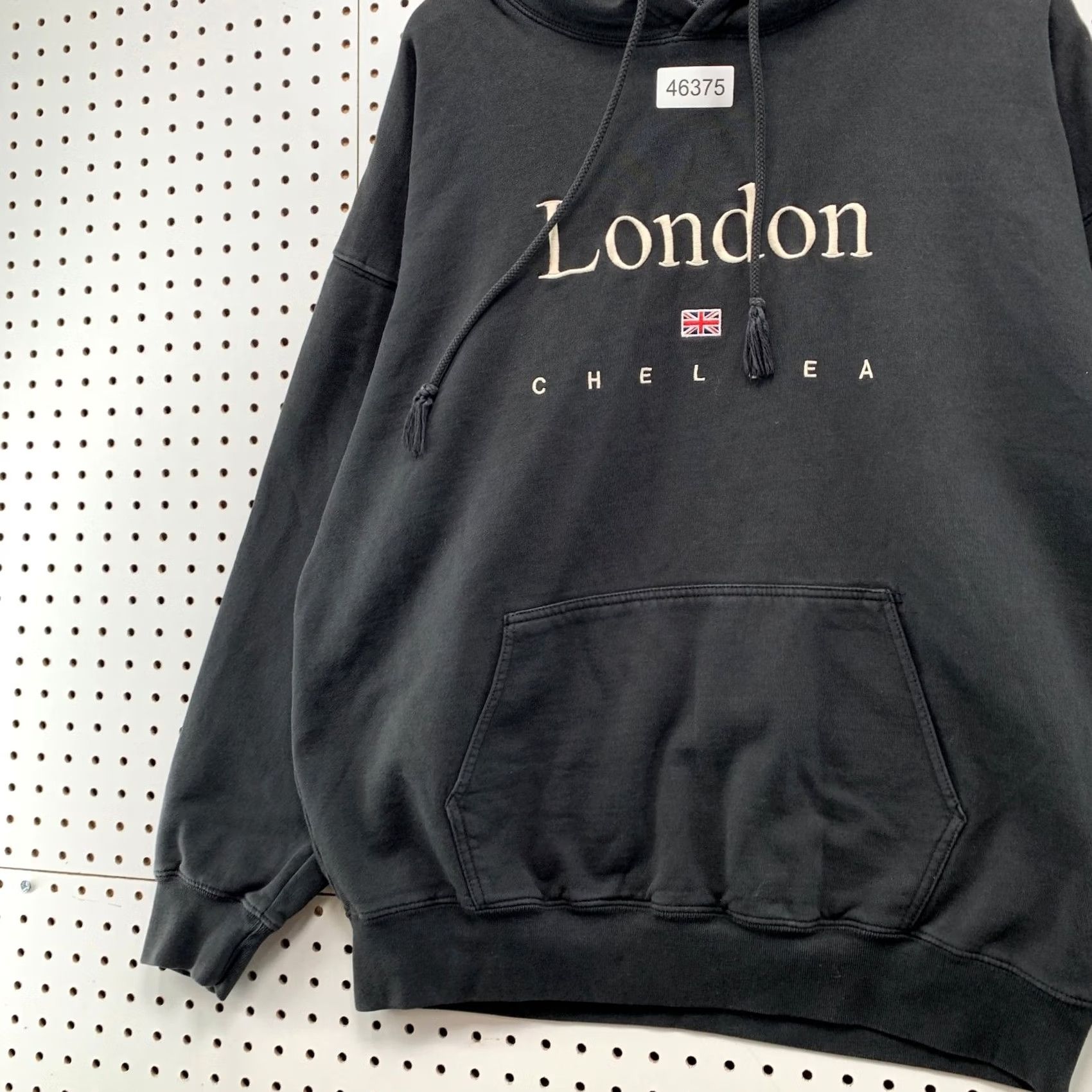 Vintage John Galt London Chelsea Hoodie Sweatshirt Womens Oversized Faded Black Pullover Size ONE SIZE - 3 Thumbnail