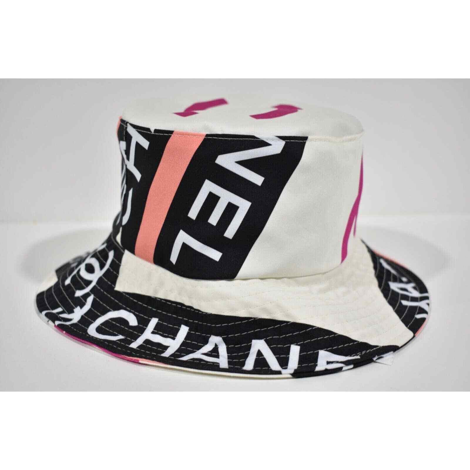 Chanel 22S Fabric CC Logo Sun Cloche Bucket Hat Small S