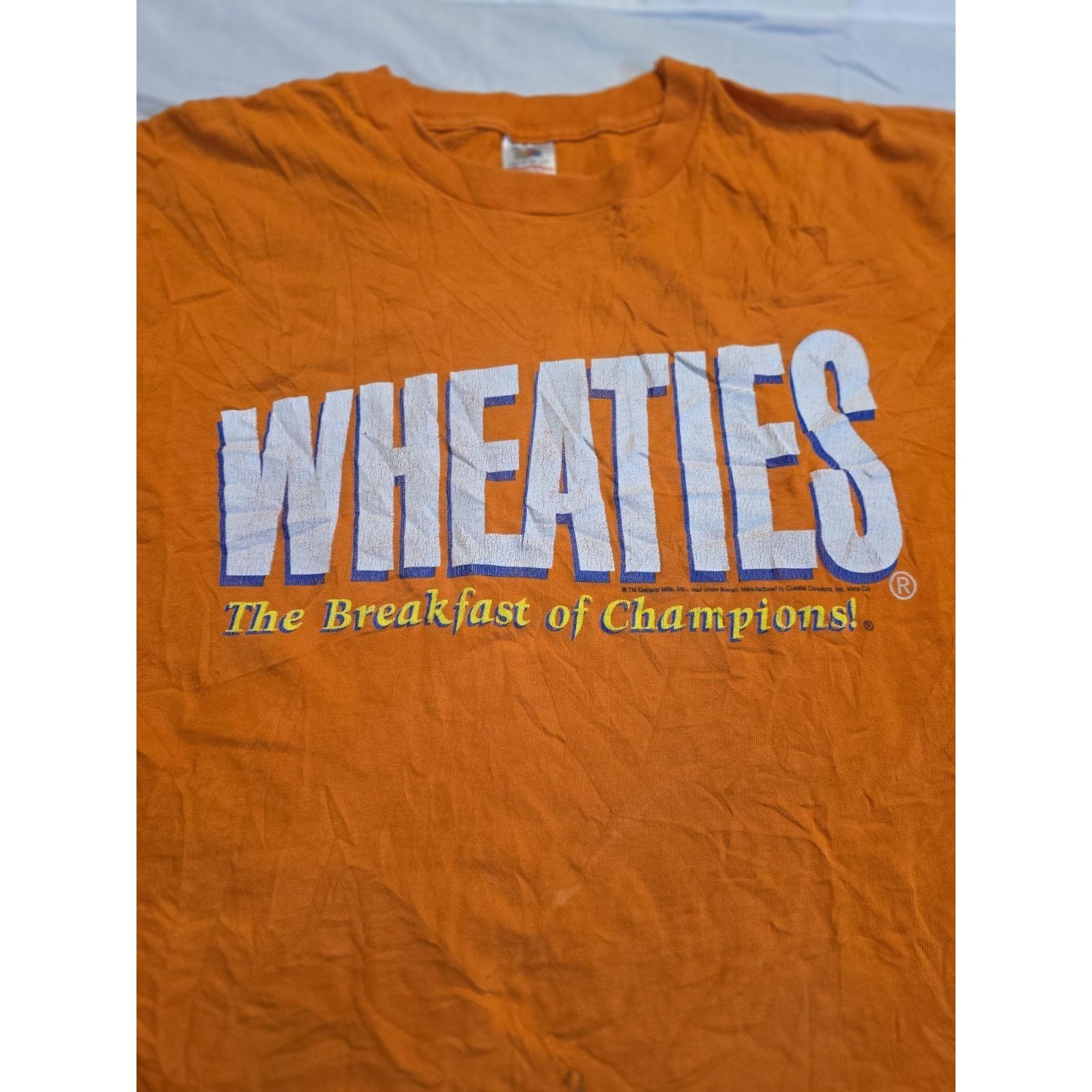 Fruit Of The Loom Wheaties Vintage Single Stitch Orange Fruit Of The Loom Size US XL / EU 56 / 4 - 3 Thumbnail