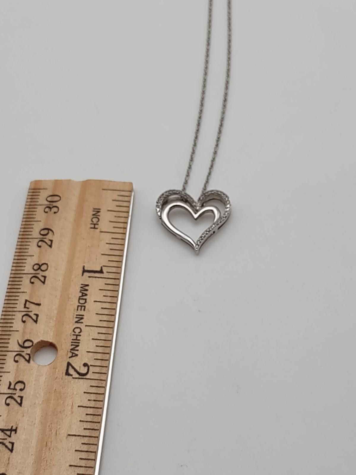 The Unbranded Brand Sterling Silver Double Heart Necklace 925 18” Valentine Size ONE SIZE - 3 Thumbnail