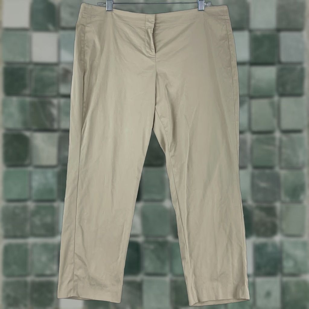 J. Jill J. Jill Petites Beige Cropped Chino Pants Womens Mid-Rise Straight Leg 14P XS? Size 36" / US 14 / IT 50 - 1 Thumbnail