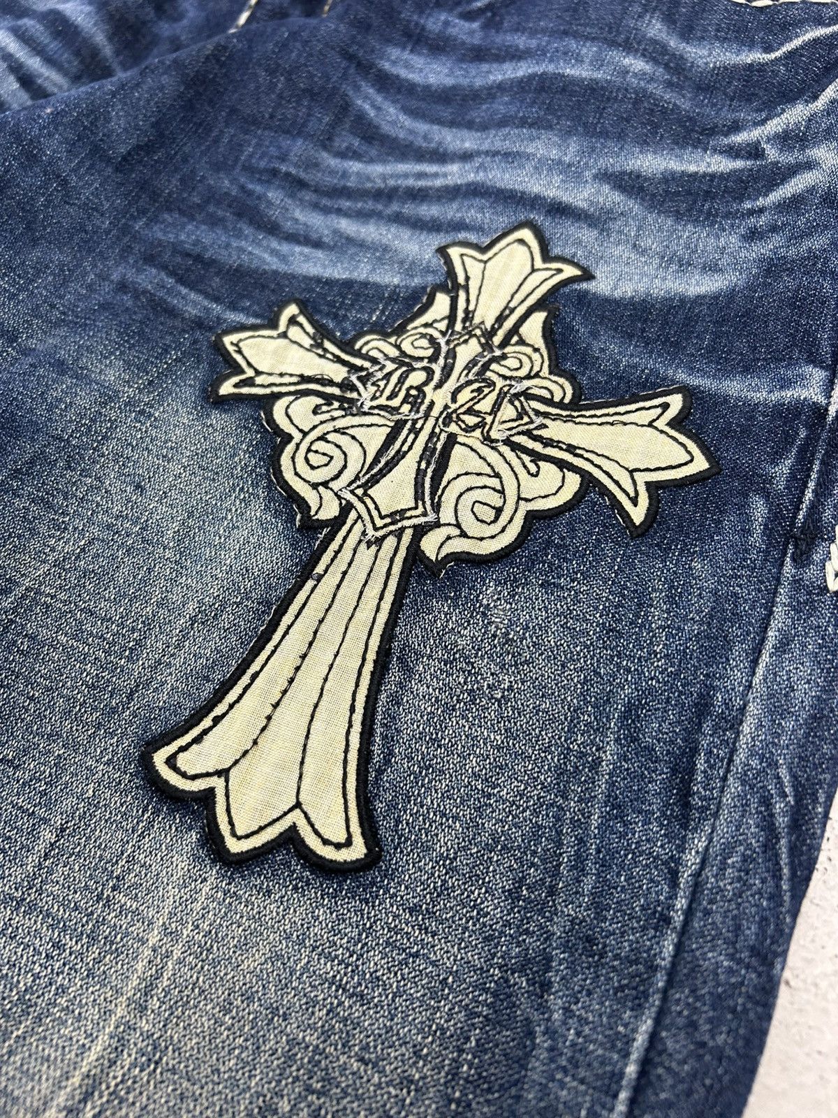 Le Grande Bleu (L.G.B.) Baggy Embroidered Jeans Be Ambition Brand Design Cross Patch Size US 34 / EU 50 - 7 Thumbnail