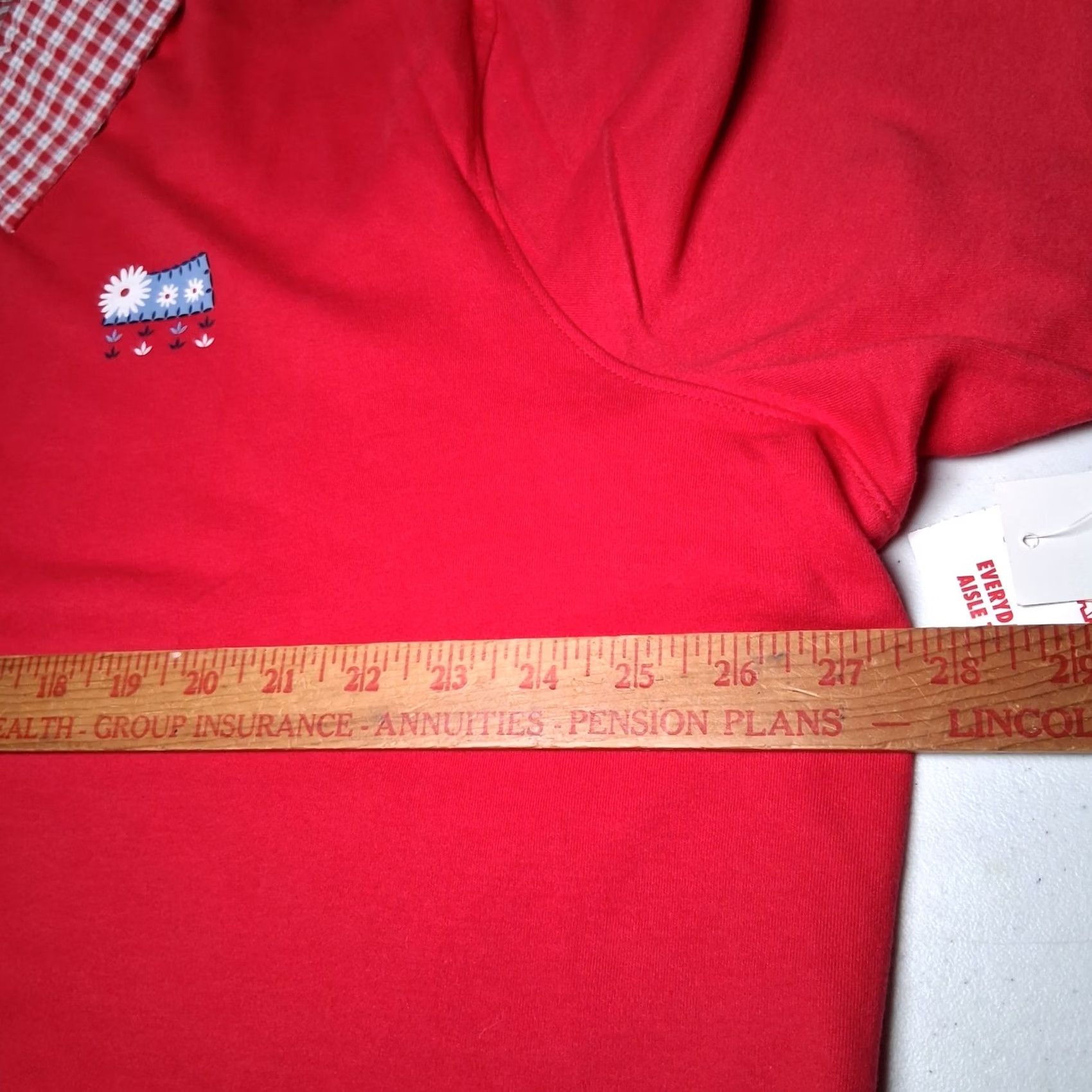 Vintage VINTAGE Melrose Woman Shirt Plus Size 2X Red Collared T Shirt Plaid Daisy Shirt Size XXL / US 16-18 / IT 52-54 - 7 Thumbnail