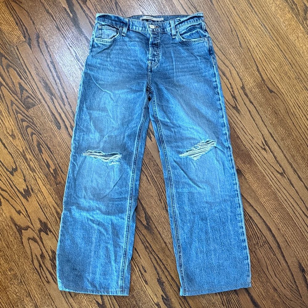 Hudson Hudson Jeans Women's High Rise Wide Leg Distressed Blue Cas Size 27" / US 4 / IT 40 - 1 Thumbnail