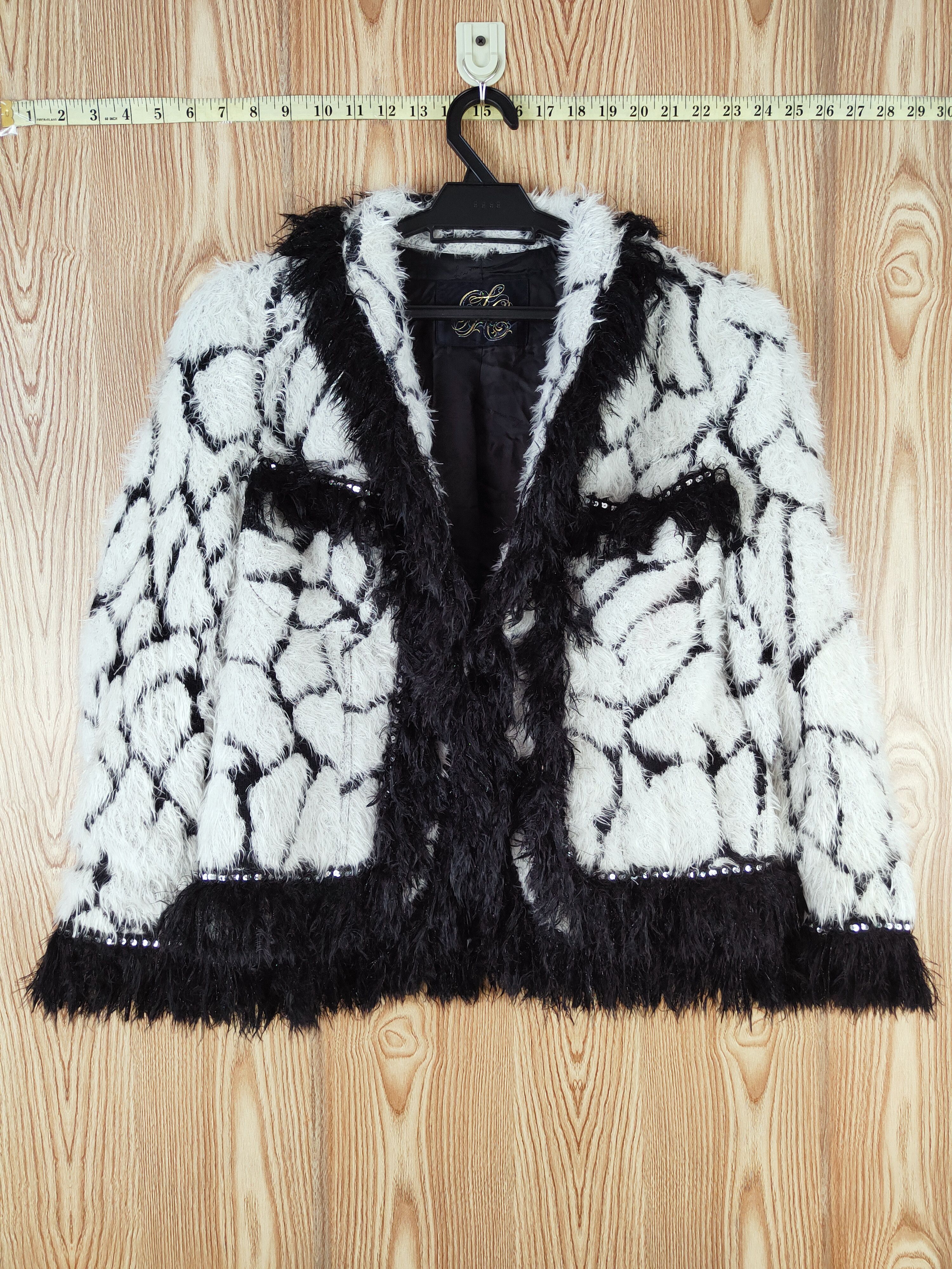 Japanese Brand × Vintage Super luxury Rare - GK Black White Fur Mohair Jackets Size M / US 6-8 / IT 42-44 - 1 Thumbnail