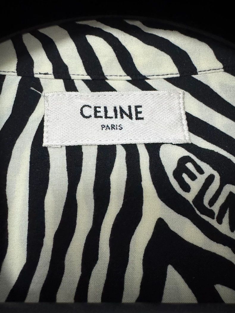 Celine celine size 39 22fw Short Sleeve Pocket Silk Zebra Shirt 2 Size US M / EU 48-50 / 2 - 4 Thumbnail