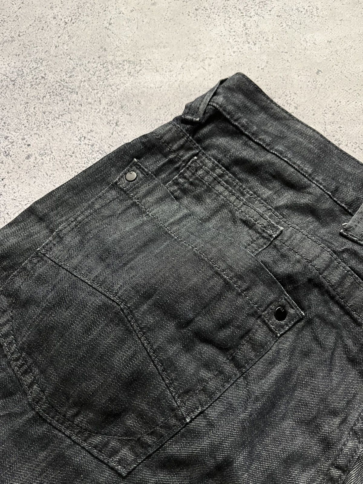 Giorgio Armani Vintage Black Giorgio Armani Metal Logo Denim Jeans Y2K USA Size US 38 / EU 54 - 5 Thumbnail