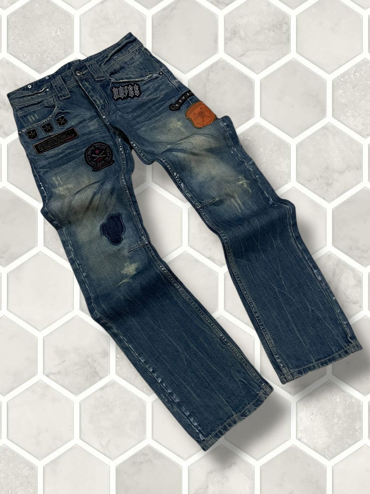 Hysteric Glamour Vintage Authentic Designer Bullet Noise Patchwork Denim Size US 30 / EU 46 - 2 Thumbnail