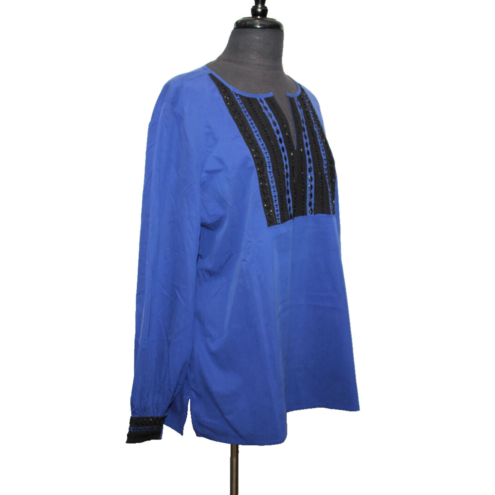 Chicos CHICOS Embellished Blouse Top LS Tunic Sz 3 US 16-18 $109 Size XXL / US 16-18 / IT 52-54 - 2 Thumbnail
