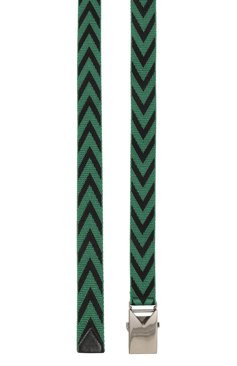 Bottega Veneta BOTTEGA VENETA green black chevron fabric woven belt Size ONE SIZE - 3 Thumbnail