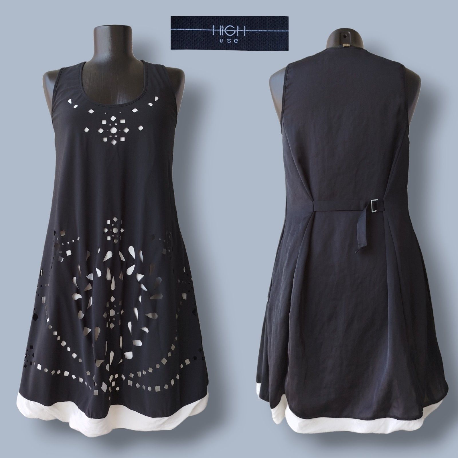 Marithe + Francois Girbaud High Use by Claire Campbell Dress Tunic Lase Cut Out Lined Size S / US 4 / IT 40 - 1 Thumbnail