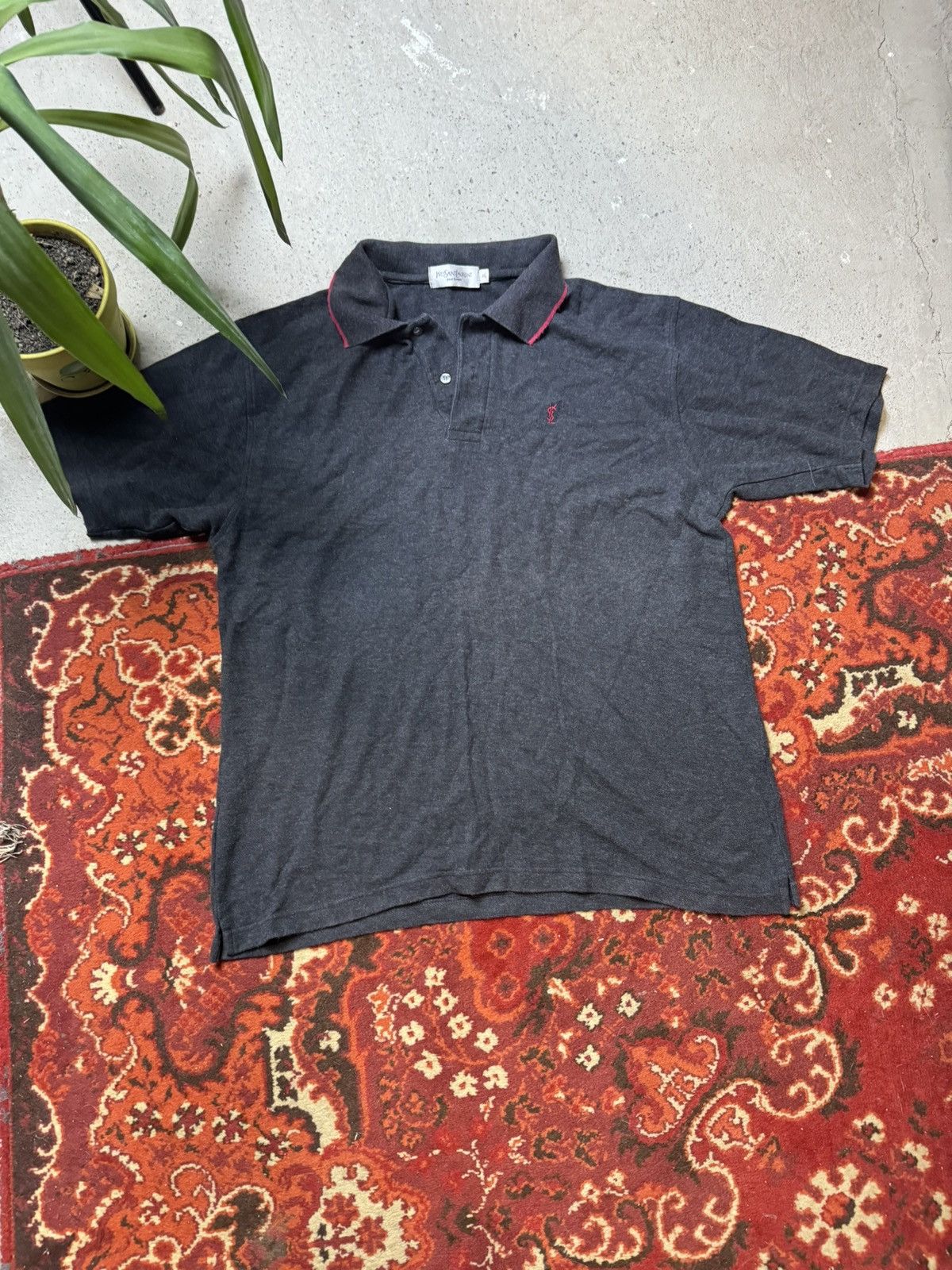 Designer × Vintage × Yves Saint Laurent Vintage YVES SAINT LAURENT Embroidered Mini Logo YSL Polo Size US XL / EU 56 / 4 - 1 Thumbnail