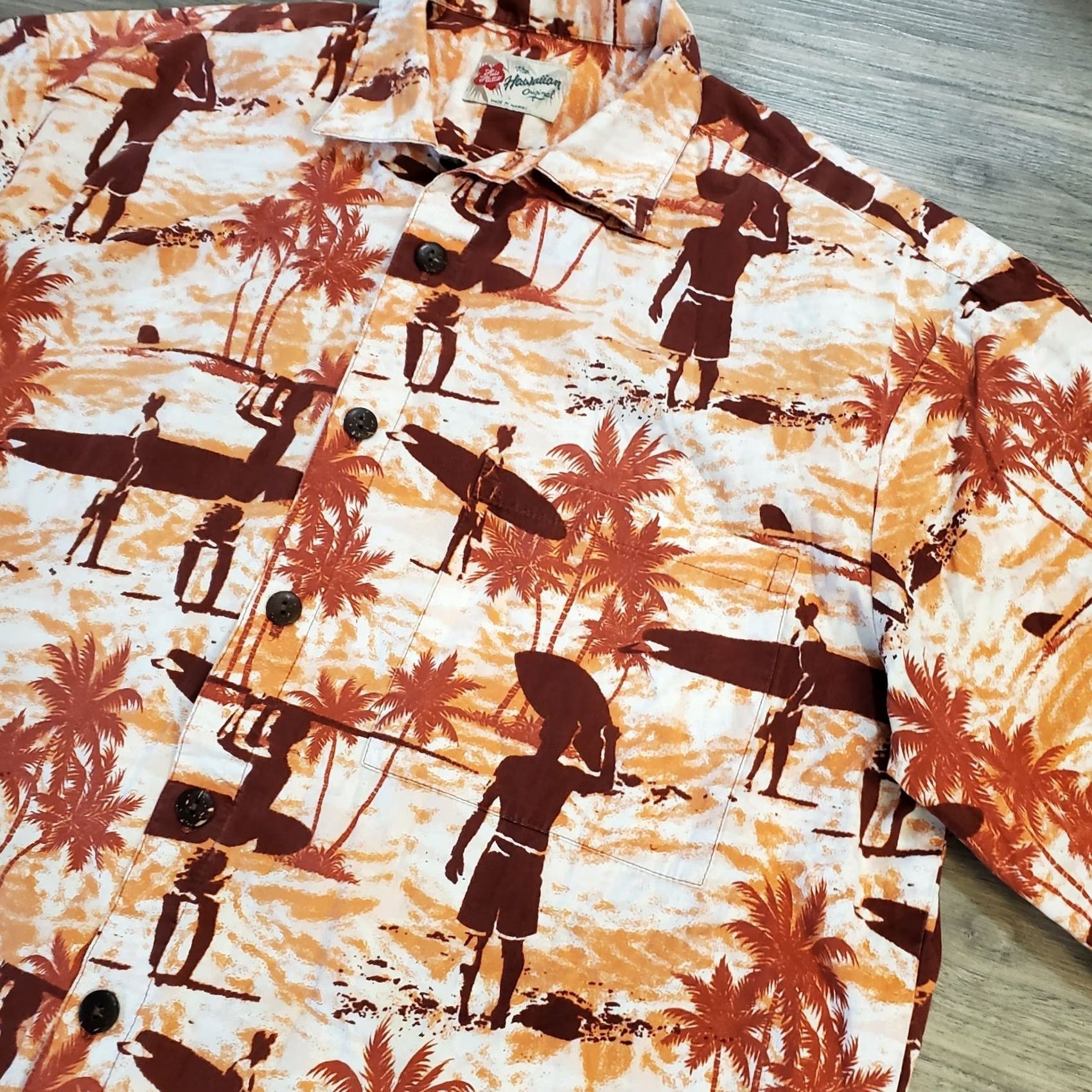 Hilo Hattie VINTAGE Hilo Hattie Shirt Mens L Short Sleeve Button-Up Red Orange Tropical Surfer Graphic Print Casual Hawaiian 70s Beach info Size US L / EU 52-54 / 3 - 3 Thumbnail