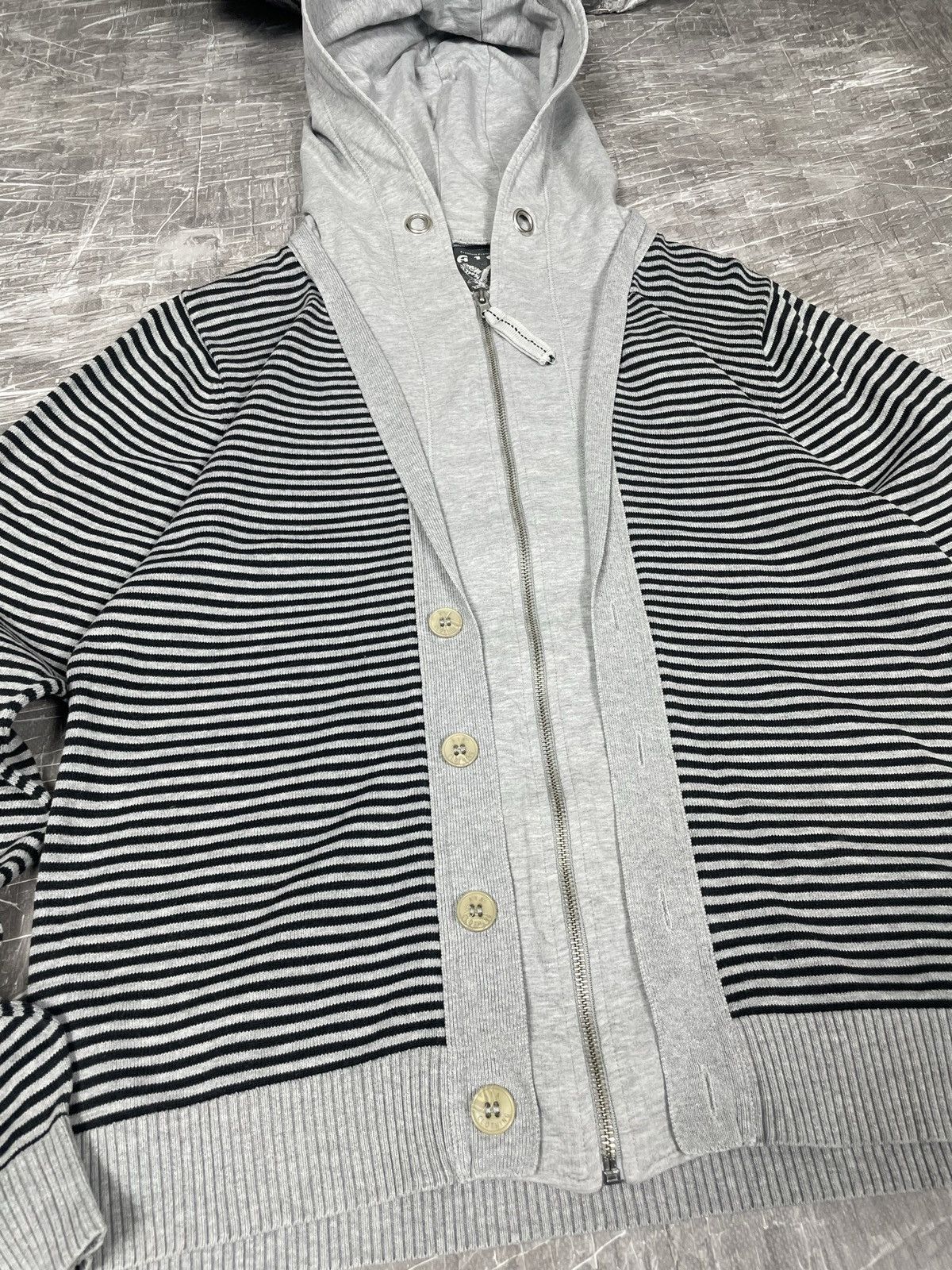 20471120 × Beauty Beast × Japanese Brand Striped Zip Buttons Cardigan Hoodie Y2K Hysteric goa Style Size US M / EU 48-50 / 2 - 4 Thumbnail