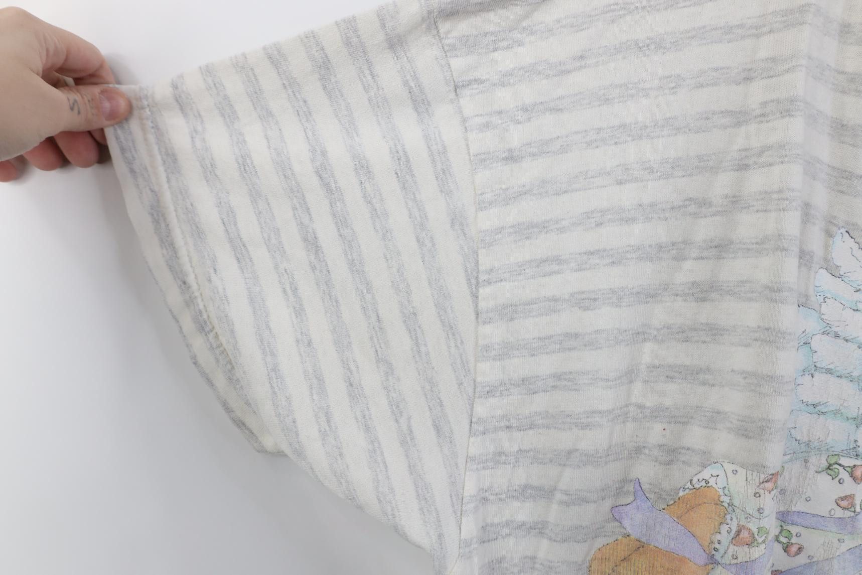 Vintage Vintage 90s Angel Bear Heart Striped Night Sleep T-Shirt USA Size ONE SIZE - 9 Thumbnail