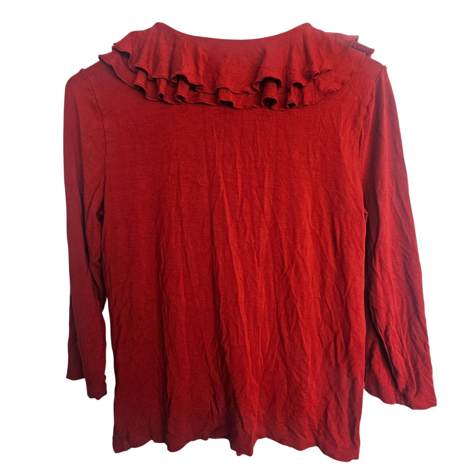 Lauren Ralph Lauren Lauren Ralph Lauren Ruffle Neck Blouse M Stretch Classic Size M / US 6-8 / IT 42-44 - 8 Thumbnail