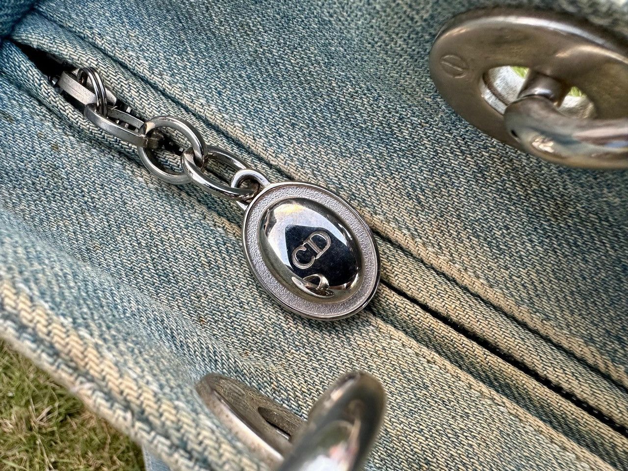 Dior Authentic Christian Dior Lady Dior Denim Large Tote Bag Size ONE SIZE - 12 Thumbnail