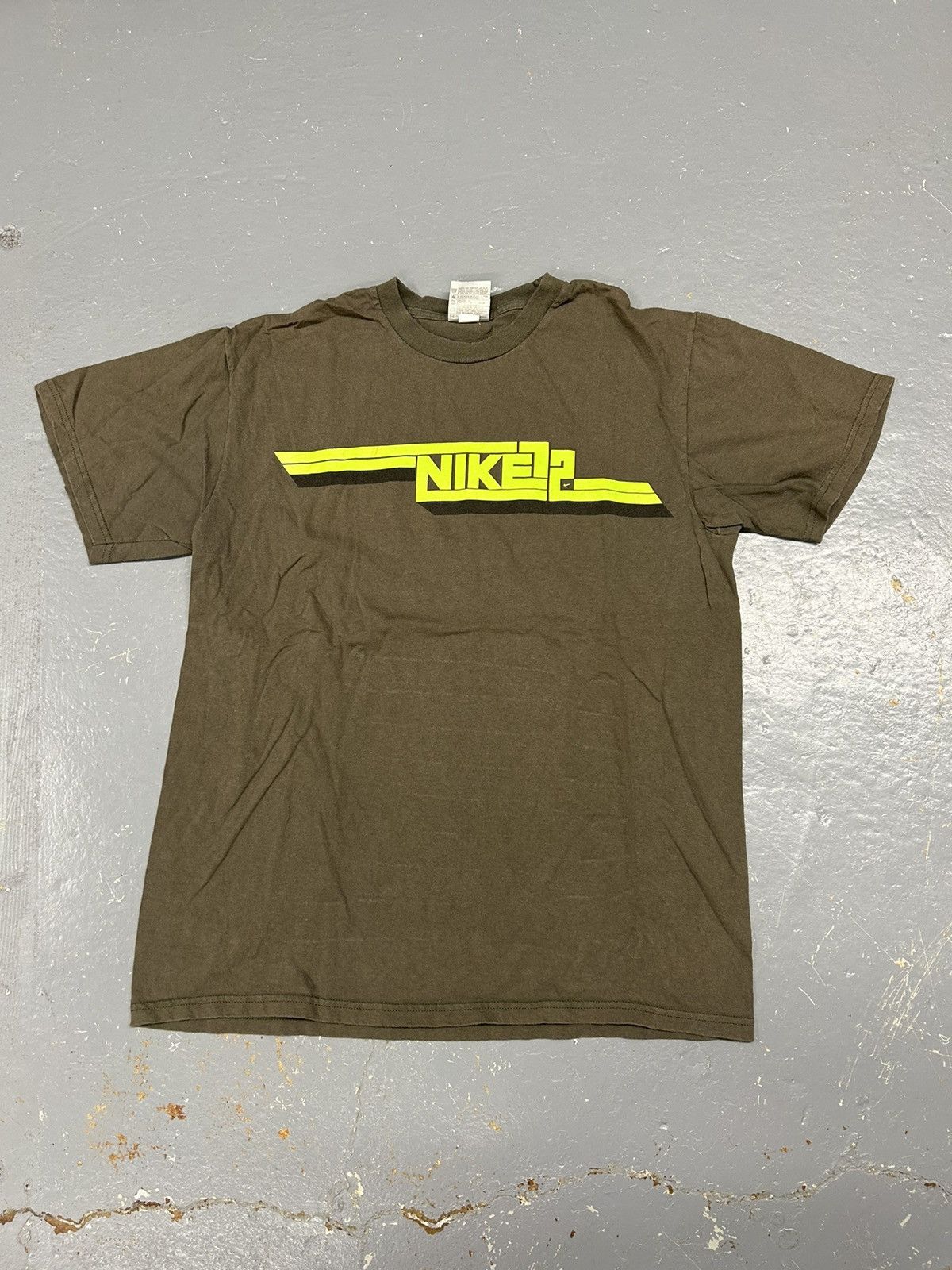 Nike × Vintage Crazy Vintage Y2K Essential Mocha Nike Script Tee Shirt 90s Size US L / EU 52-54 / 3 - 1 Thumbnail