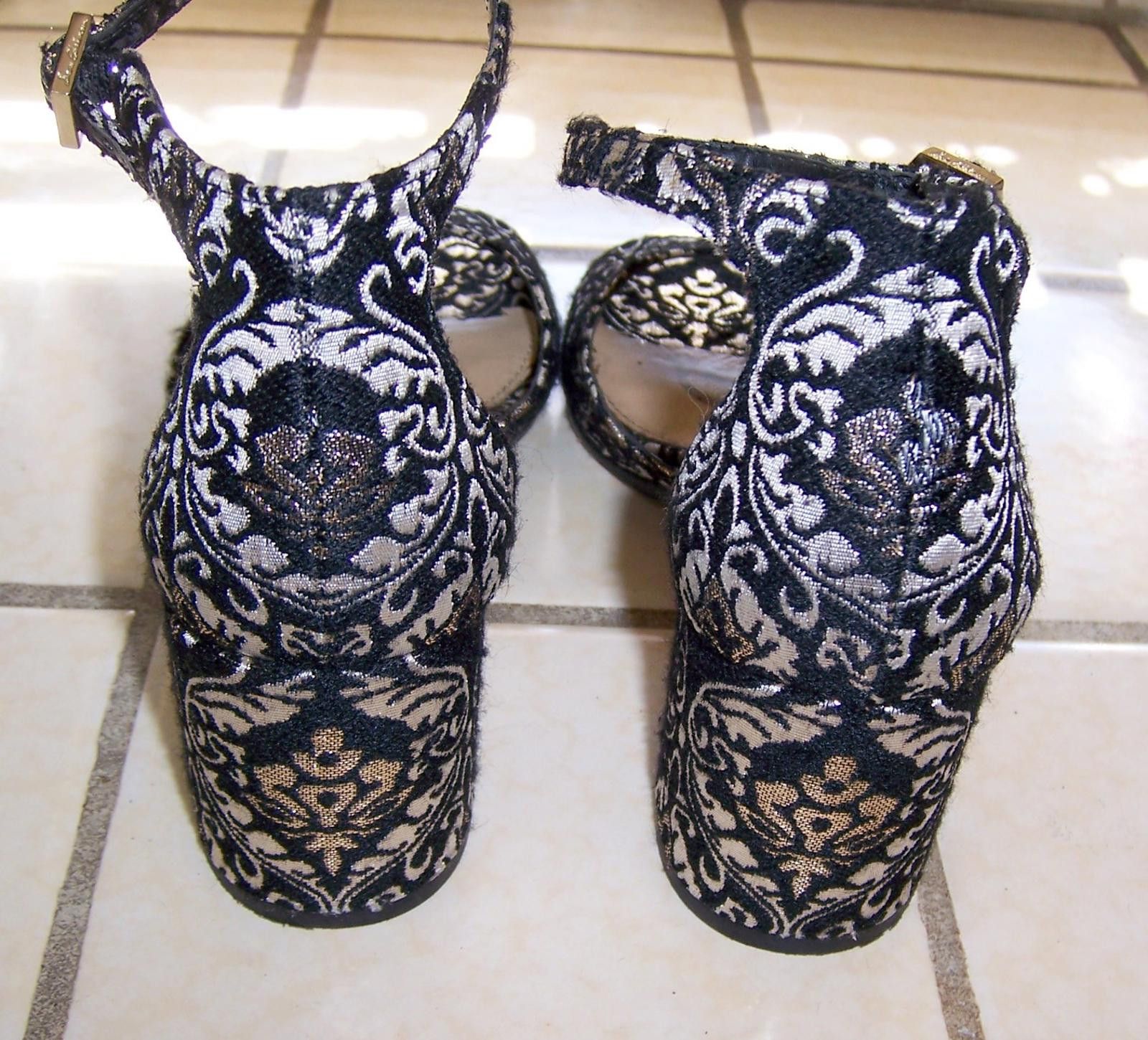 Sam Edelman Sam Edelman Paisley Black and Gold Brocade Block Heels 7 Size US 7 / IT 37 - 4 Thumbnail